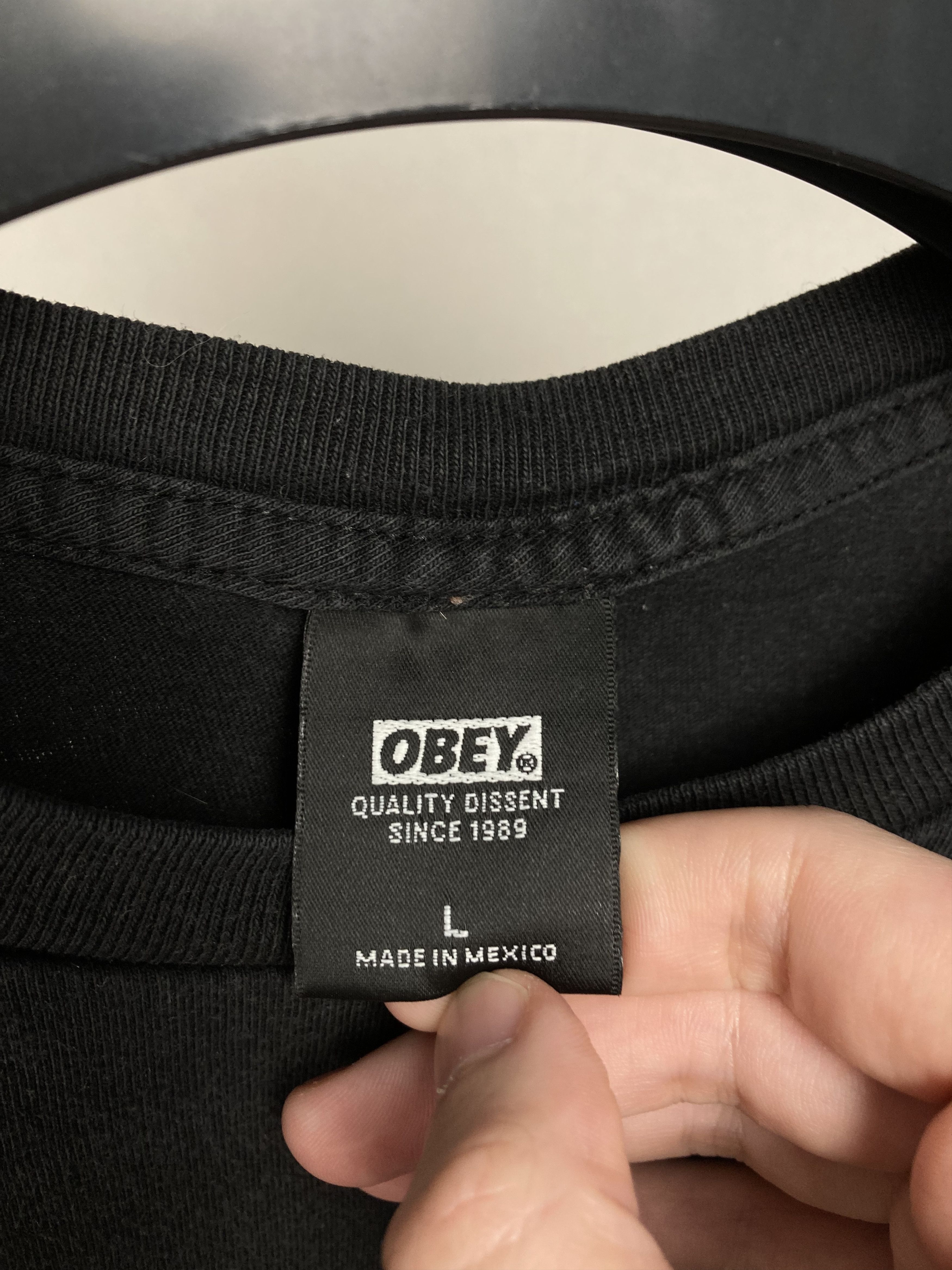 Obey OBEY Permanent Midnight Graphic Print Black Crewneck Tee Size US L / EU 52-54 / 3 - 6 Thumbnail