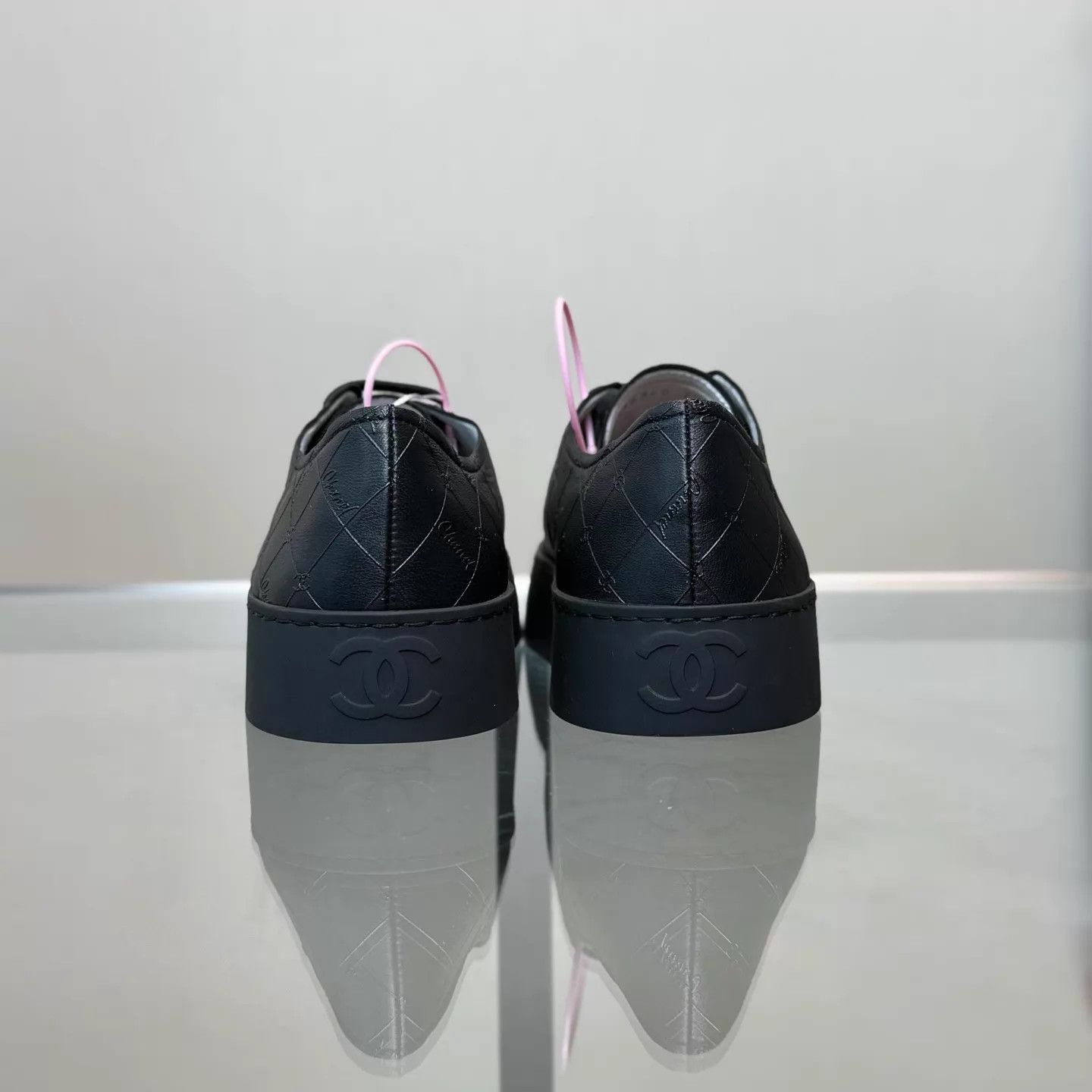 Chanel Chanel 25P Women's Black All-Over Logo Chunky Sneakers Size US 7 / IT 37 - 3 Thumbnail