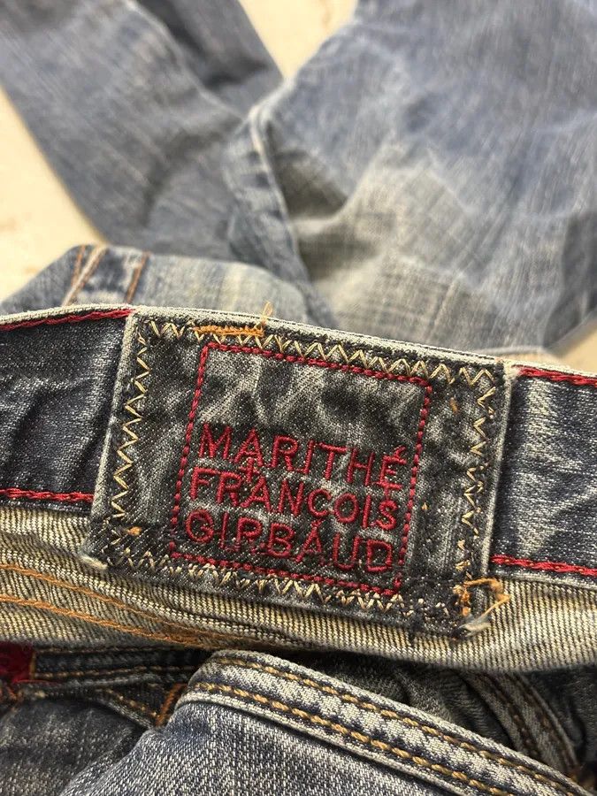 Marithe + Francois Girbaud 1990s Marithé + François Girbaud Navy Denim Cargo Jeans Size 27" / US 4 / IT 40 - 9 Thumbnail