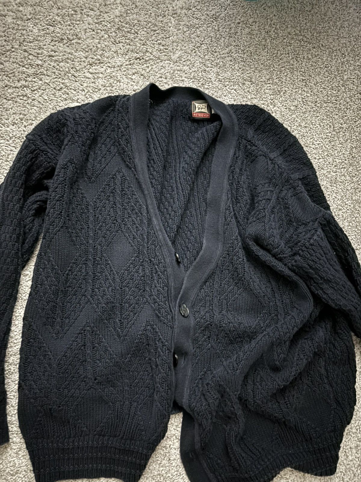 Vintage Vintage Navy Cardigan Size US L / EU 52-54 / 3 - 1 Thumbnail