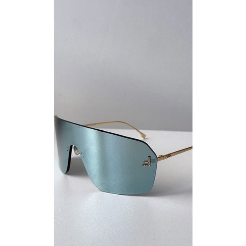 Fendi NEW Fendi FE4121US First Rimless Blue Gold Mask Sunglasses Size ONE SIZE - 5 Thumbnail