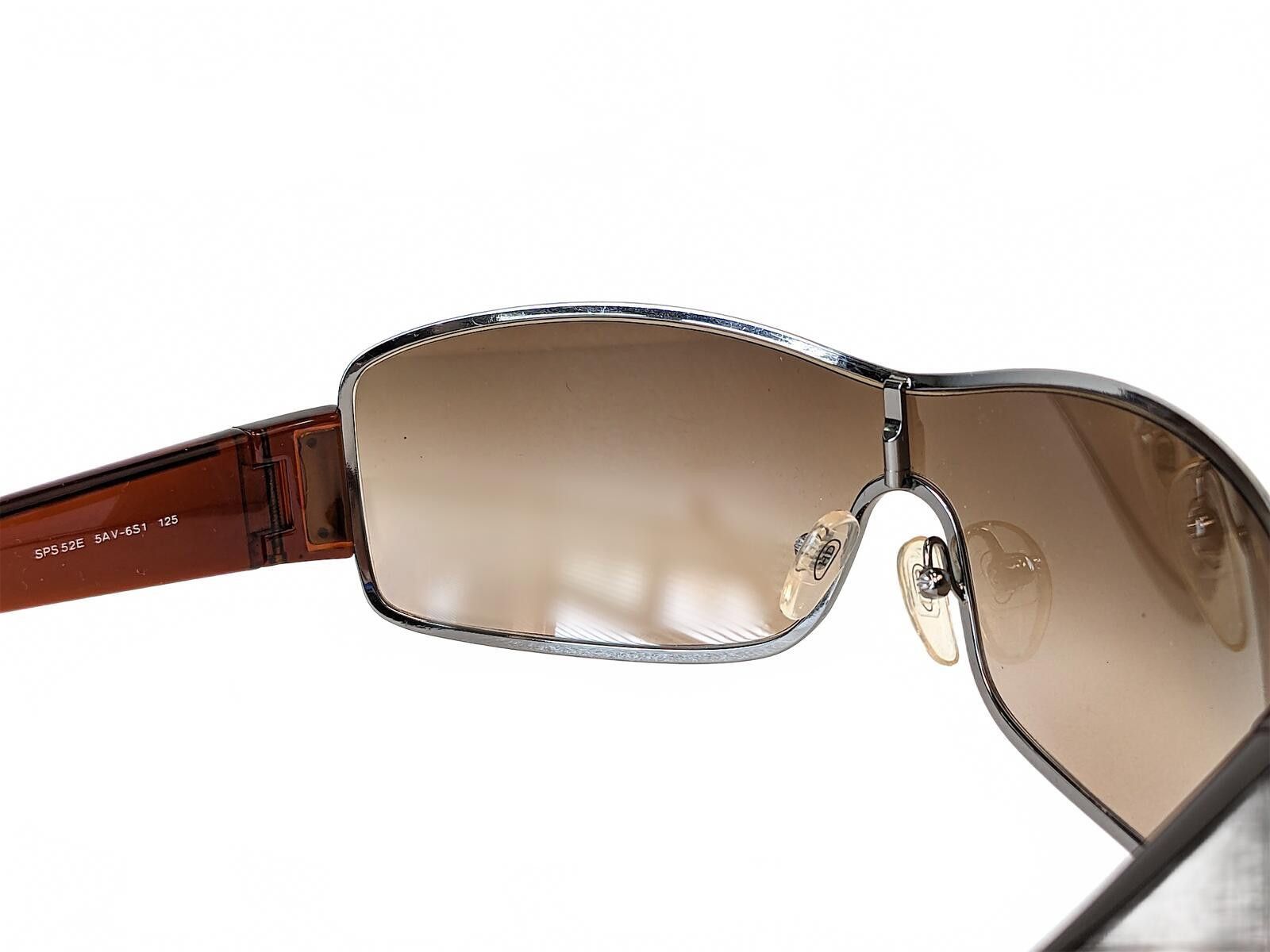 Prada Prada SPS 52E Sunglasses Italy Linea Rossa Face Shield Brown Size ONE SIZE - 11 Thumbnail