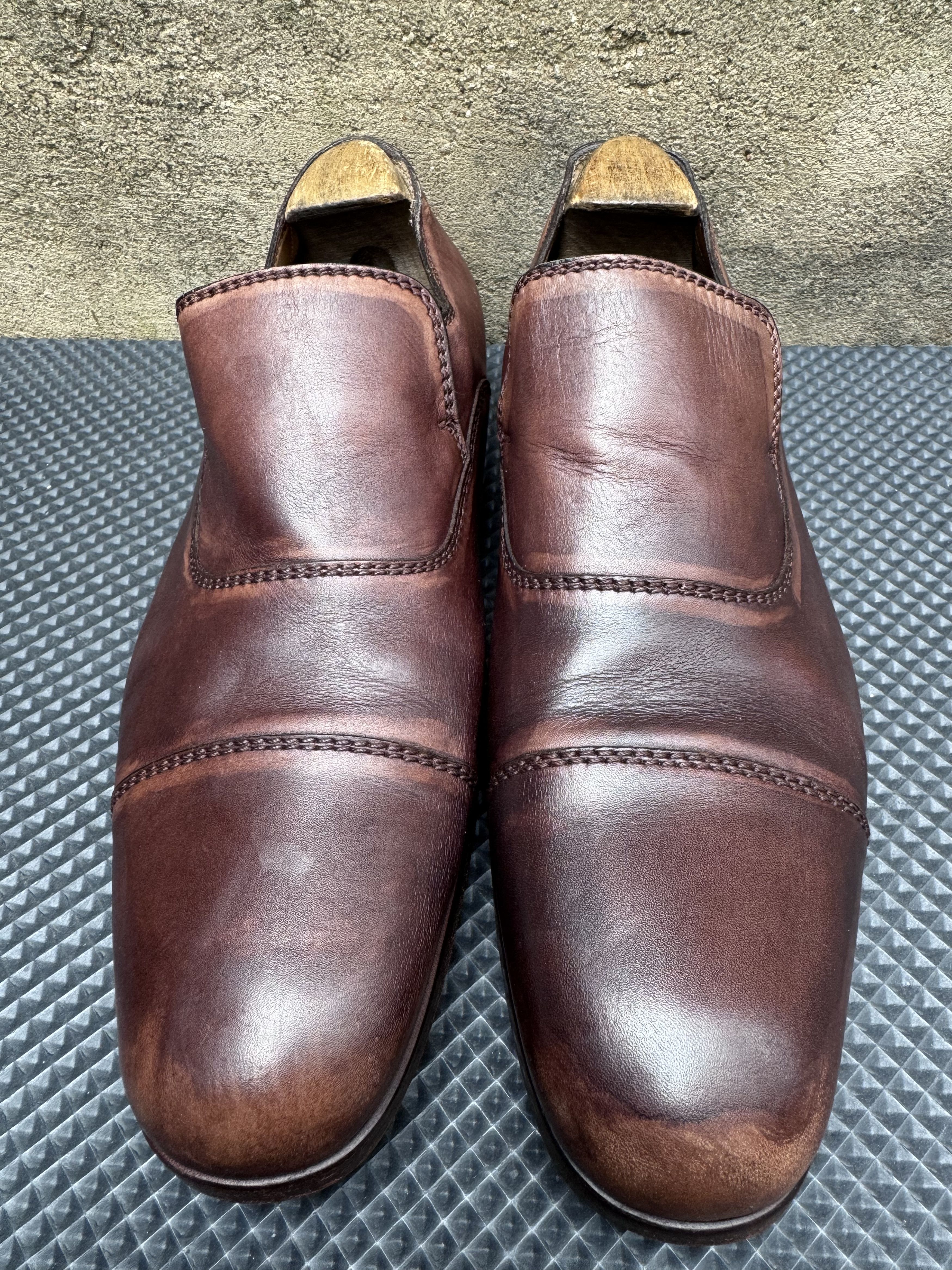 Gucci Gucci Leather Slip on Loafer Signature Brown Antiqued Size US 8 / EU 41 - 7 Thumbnail