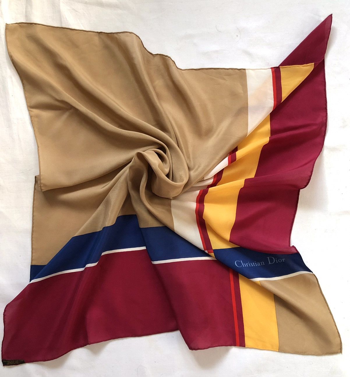 SikSilk × Vintage Christian Dior logo blue red geometric scarf Size ONE SIZE - 5 Thumbnail