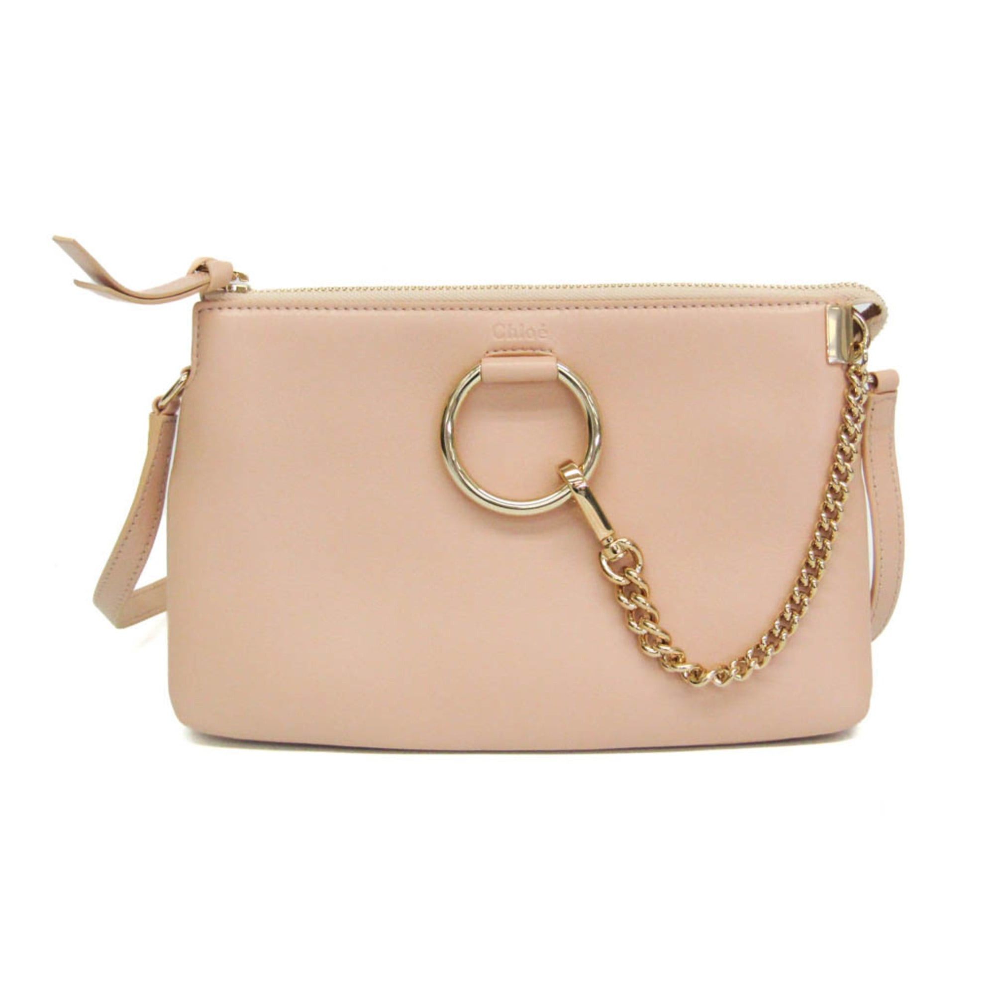 Chloe Chloé FAYE Small Zipped CHC21AS414F17284 Women's Leather Shoulder Bag Pale Orange Size ONE SIZE - 1 Thumbnail