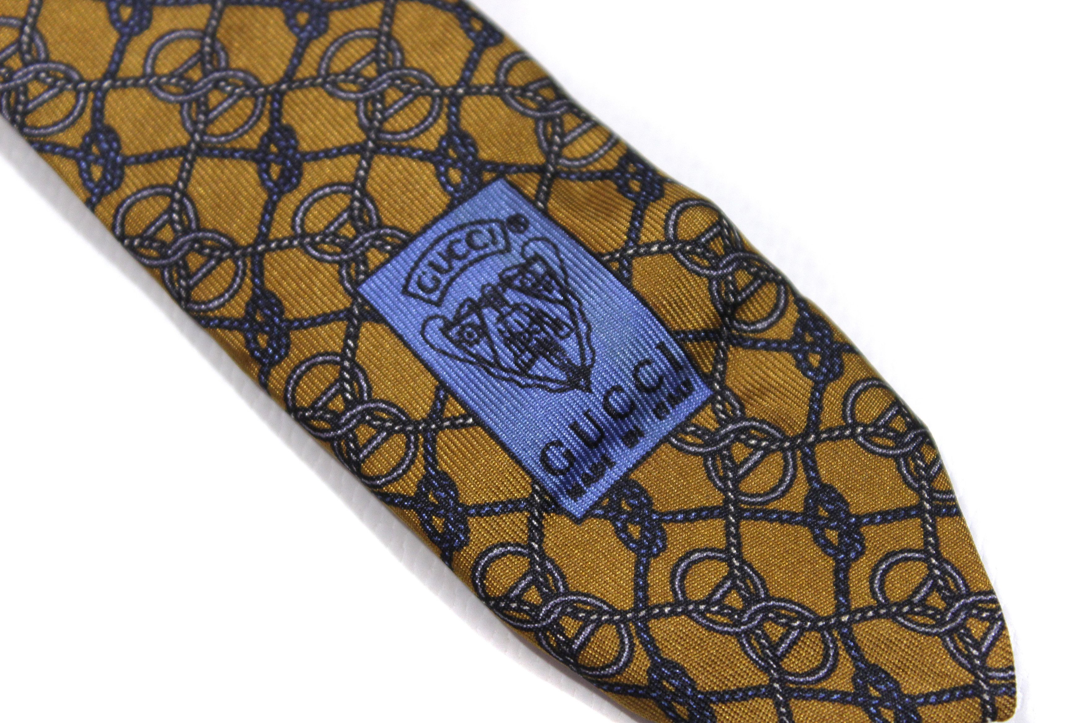 Gucci 90S Pattern Silk Tie Vintage Size ONE SIZE - 5 Thumbnail