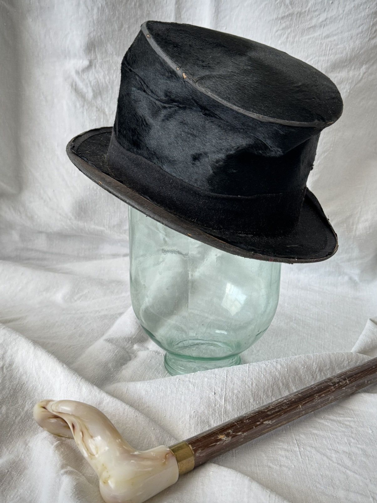 Japanese Brand Early 20th Century British Beaver Fur Art Deco Top Hat Size ONE SIZE - 2 Thumbnail