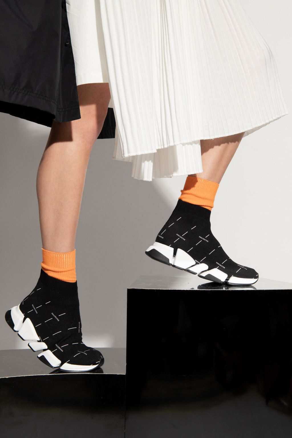Balenciaga Black Speed 2.0 Allover Logo Trainers Size US 6 / IT 36 - 3 Thumbnail