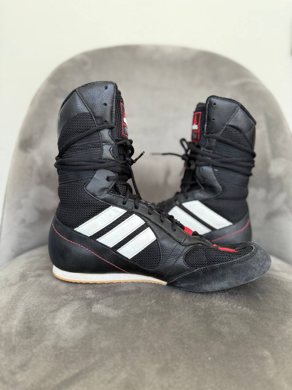 Adidas Adidas Tygun 00s Y2K Leather Black Wrestling Boxing Boots Size US 9 / IT 39 - 4 Thumbnail