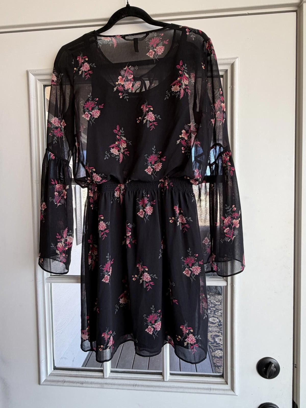 Other WHBM Boho Blouson Floral Print Flared Long Sleeve Dress Sz S Size S / US 4 / IT 40 - 8 Thumbnail