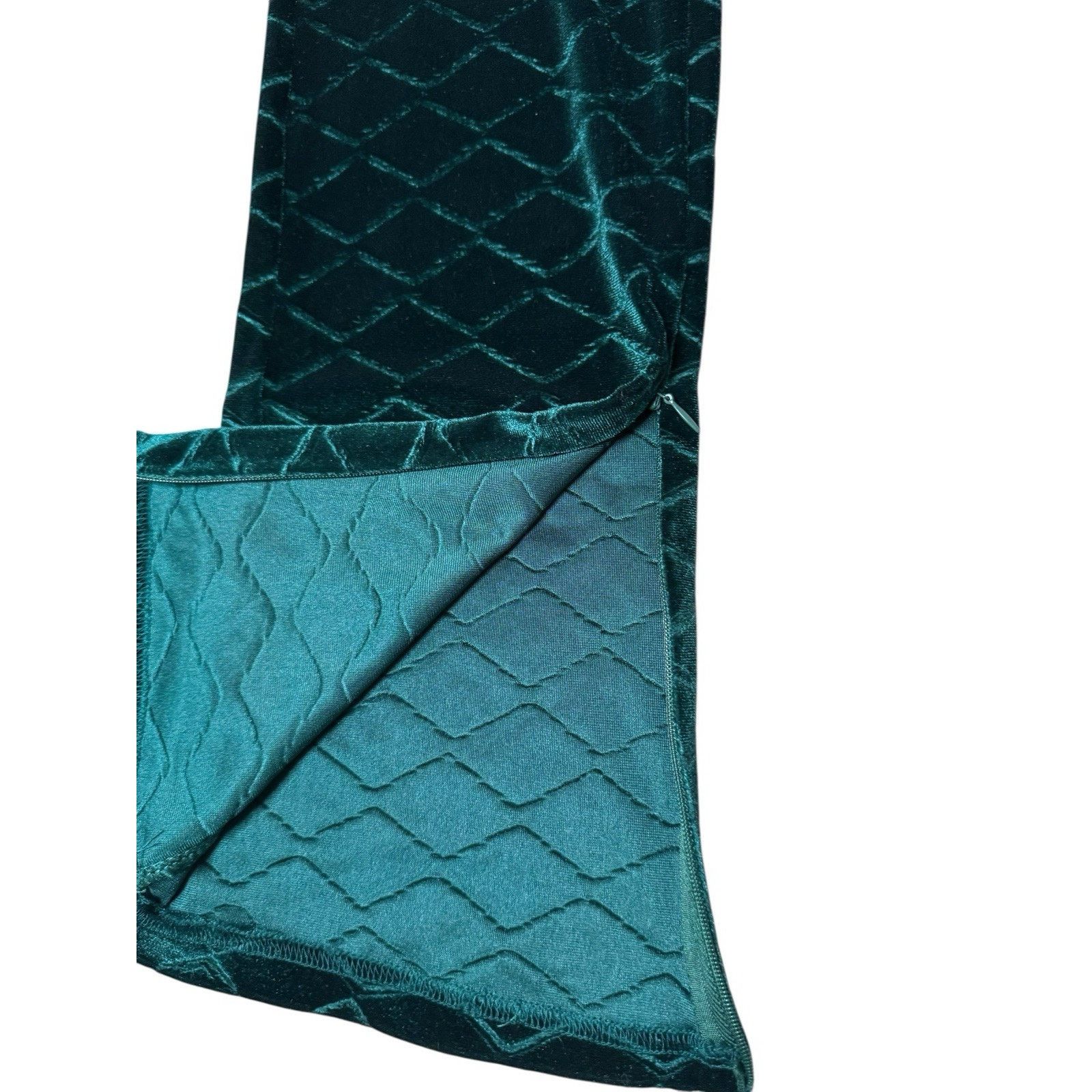 Other Weili Zheng NEW Embossed Velvet Straight leg Pants Green XS Size 24" / US 00 / IT 34 - 4 Thumbnail