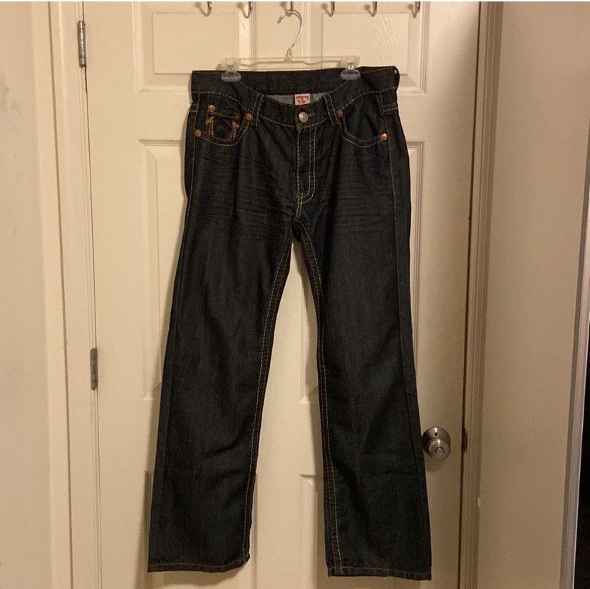 Black multicolored true religion jeans