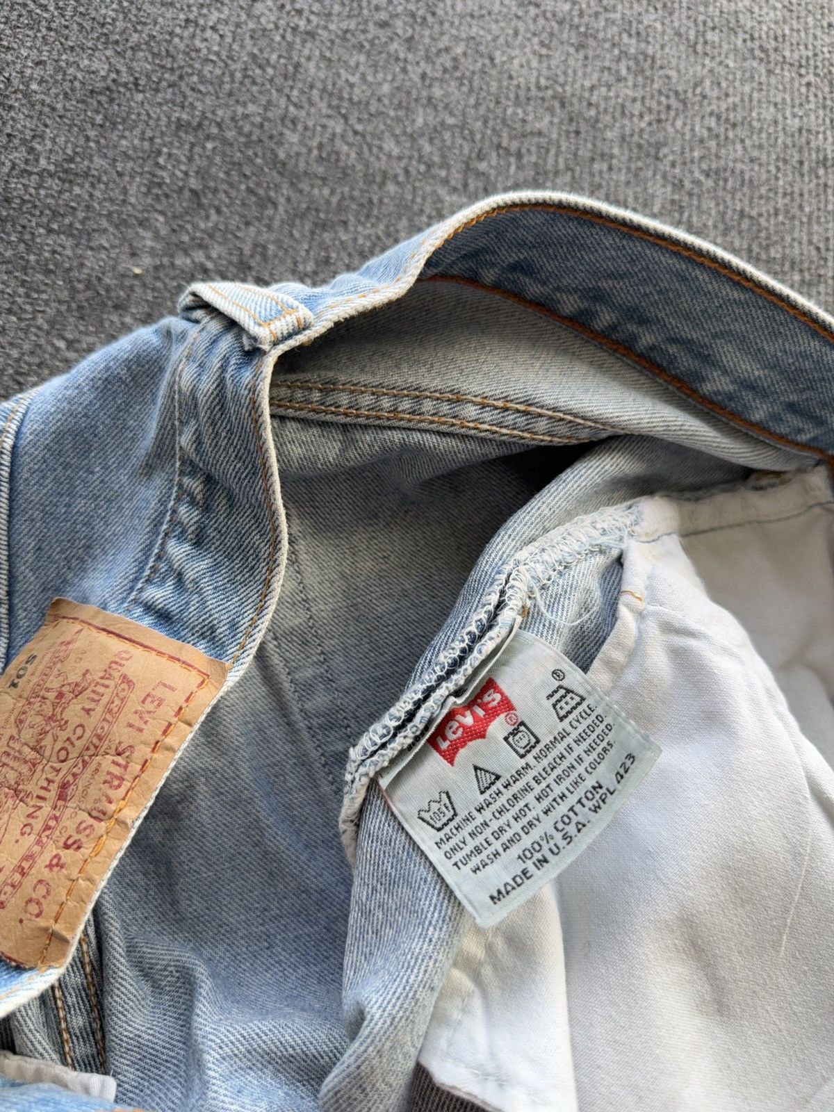 Levi's Vintage Clothing Vintage 90s Levi’s 501 Distressed Western USA Straight Jeans Size US 32 / EU 48 - 10 Thumbnail
