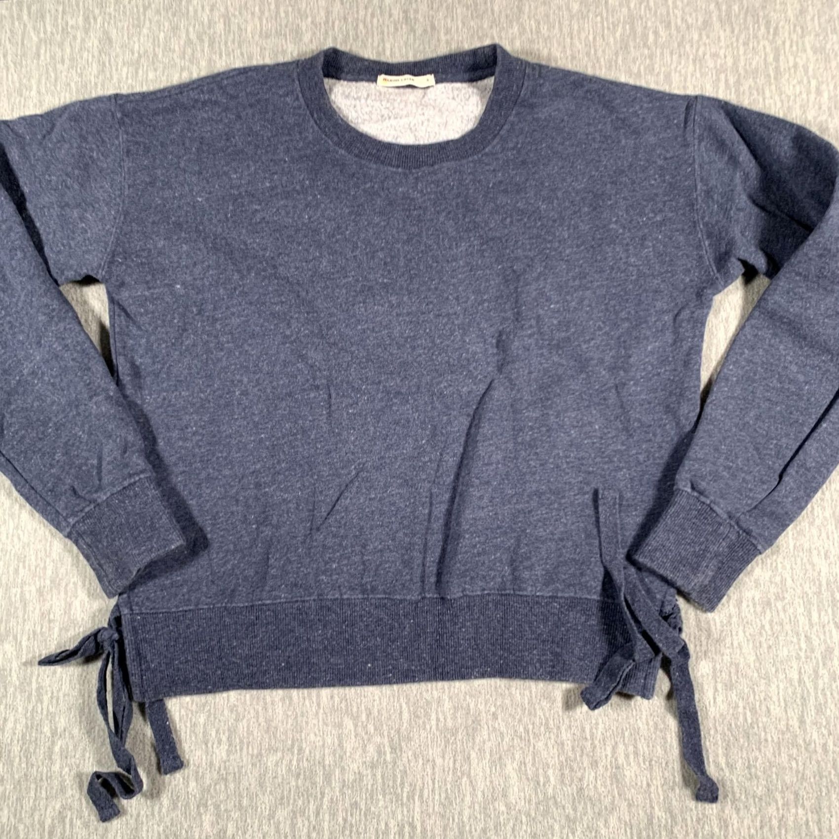 Marine Layer Marine Layer Sweatshirt Womens Small Blue Side Tie Fleece Crewneck Pullover Top Size S / US 4 / IT 40 - 3 Thumbnail