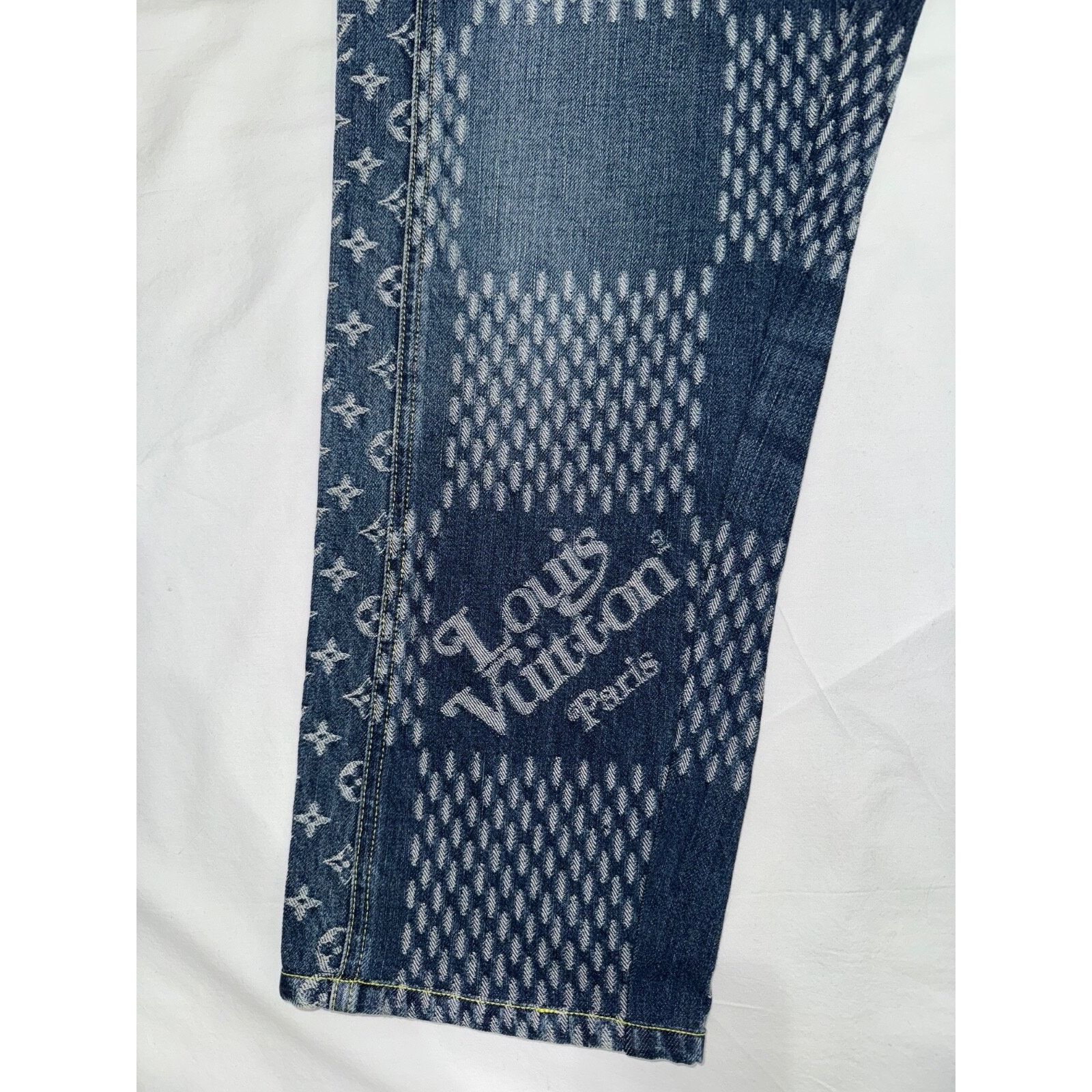 Louis Vuitton Louis Vuitton x Nigo Giant Damier Waves Monogram Logo Blue Size US 32 / EU 48 - 9 Thumbnail