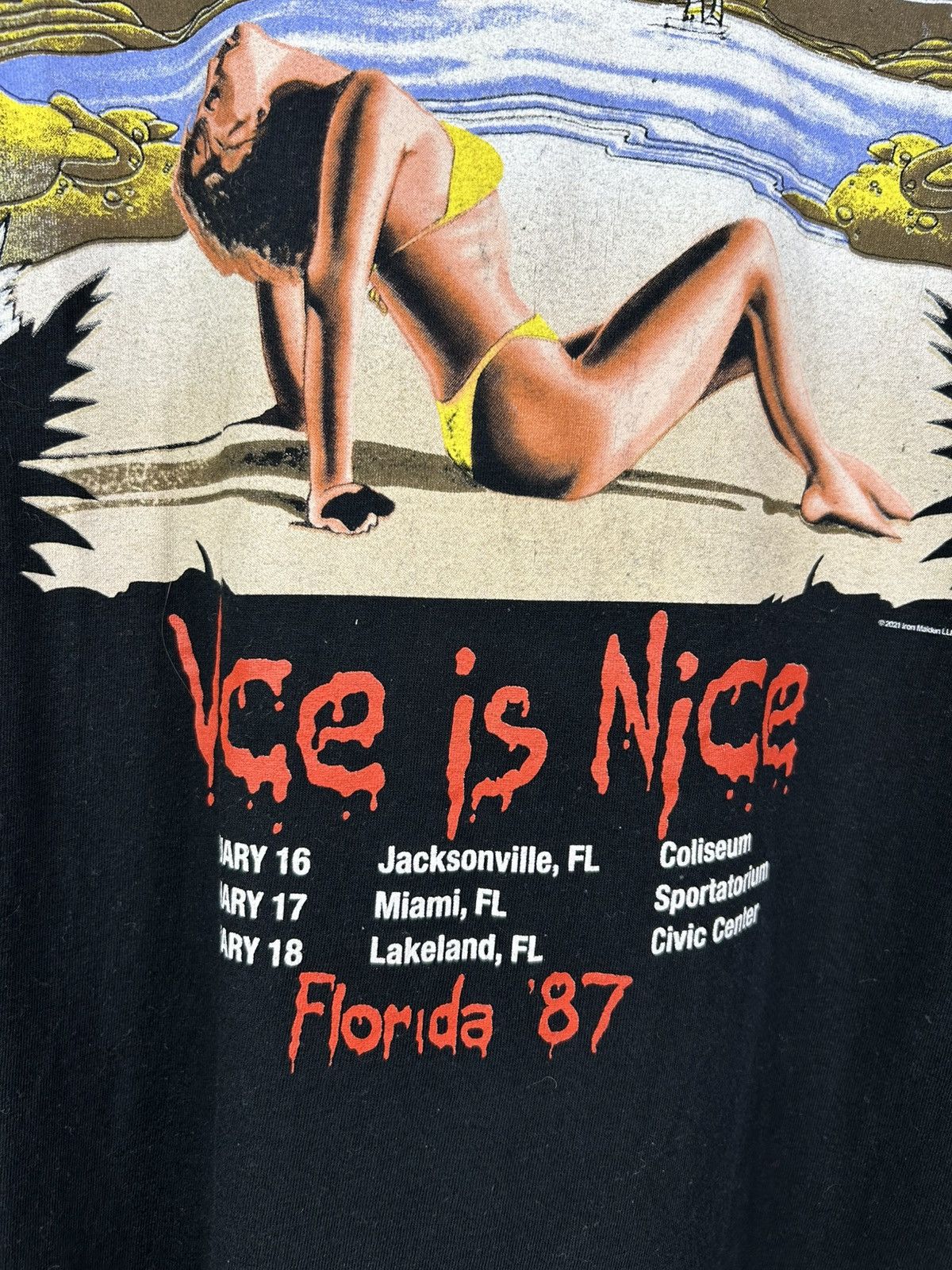 Band Tees Vintage Style Iron Maiden Vice is Nice Band T-Shirt Size L Size US L / EU 52-54 / 3 - 9 Thumbnail