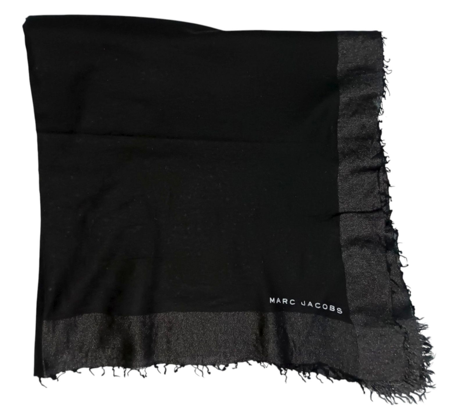 Marc Jacobs MARC JACOBS Wool Cashmere Black Vintage Scarf Shawl Size ONE SIZE - 3 Thumbnail