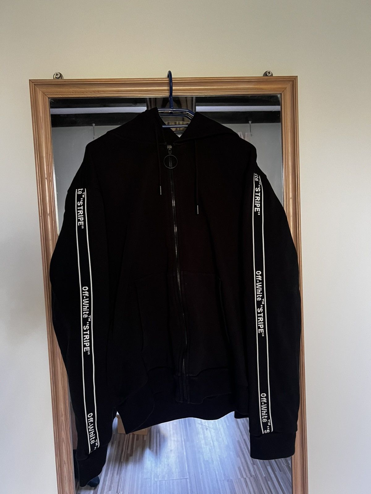 Off-White Side Band Stripe Zip-up hoodie