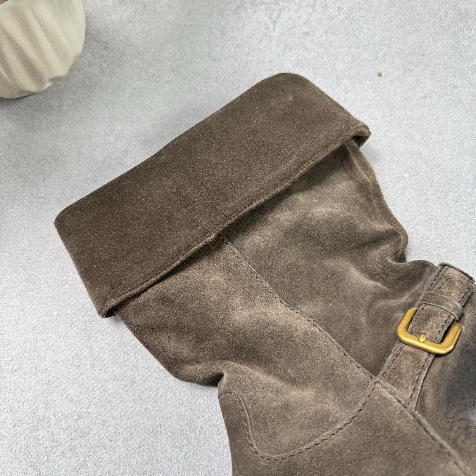 Prada Prada Women Suede High Boot Size EU 40 Us 10 Grey Size US 10 / IT 40 - 14 Thumbnail