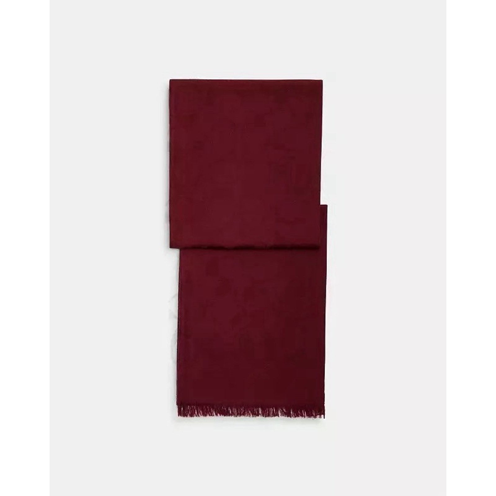 Coach NWT Coach Women's Signature Wrap Fringe Scarf CB700 Burgundy Size ONE SIZE - 6 Thumbnail