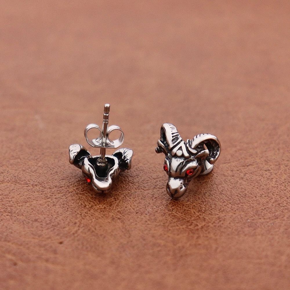 Jewelry Retro Red Eyed Goat Earring Size ONE SIZE - 3 Thumbnail