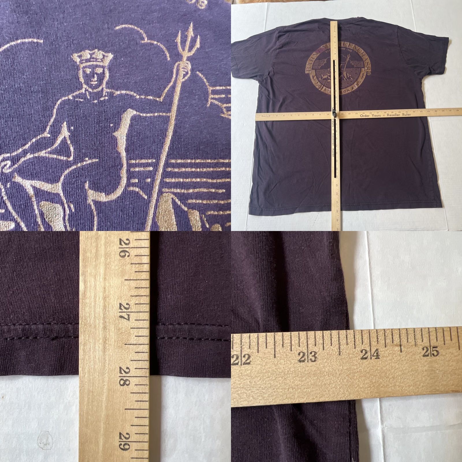 Next Level Barneys Barney Sturgeon King Logo Shirt 2XL NYC Deli Graphic Print Cotton Knit Crew Neck Short Sleeve Mens Retro Vintage Next Level Tee Gray Size US XXL / EU 58 / 5 - 8 Thumbnail