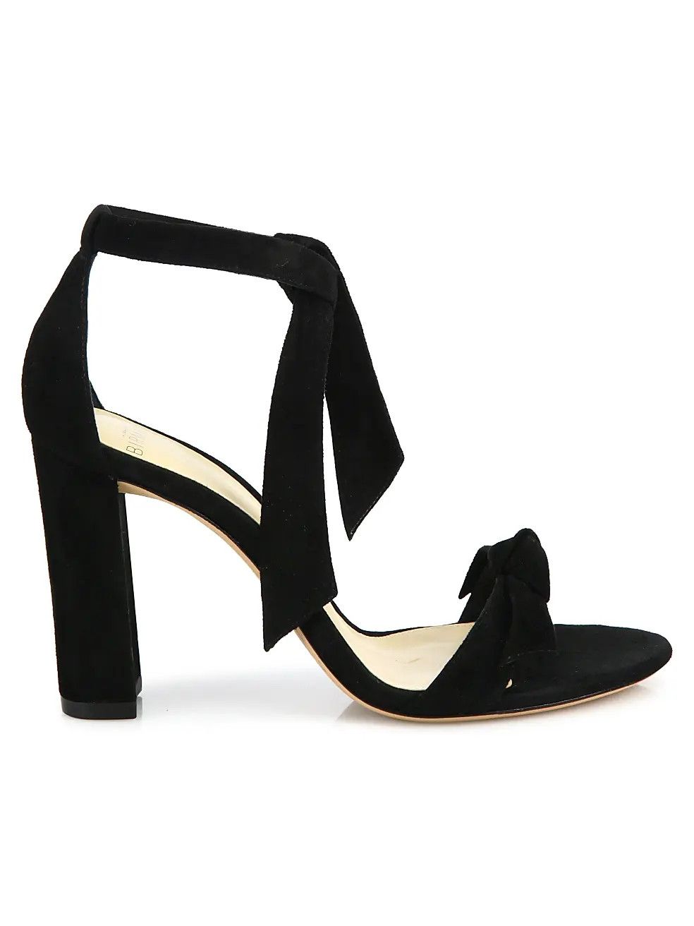 os11x1225 Clarita Bow Suede Sandals in Black