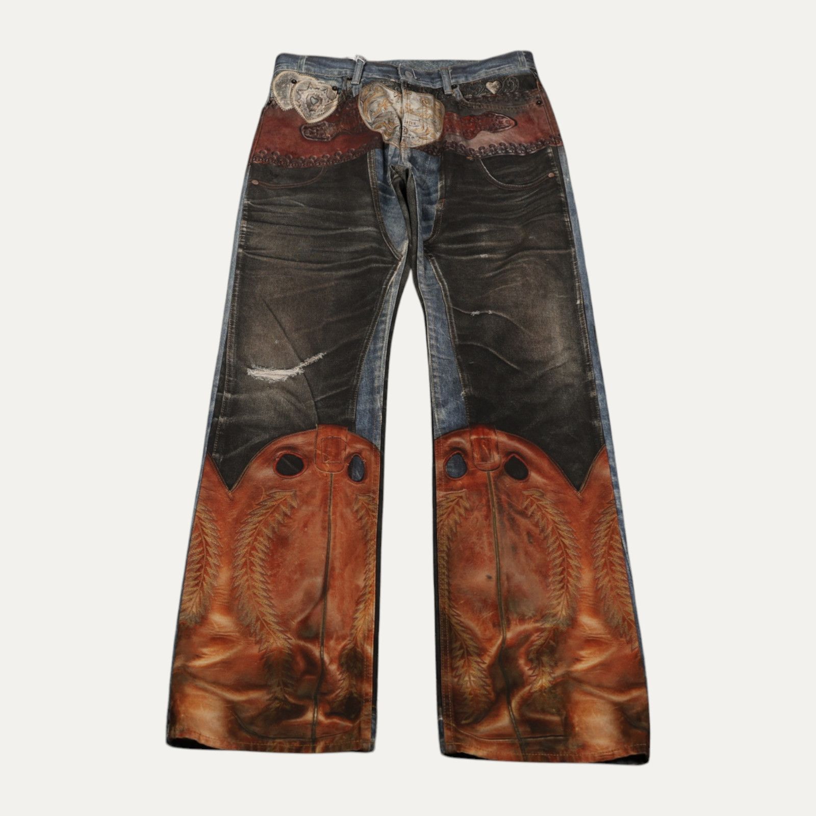 Acne Studios Acne Studios Heart Buckle Belt Denim Jeans Size US 31 - 1 Thumbnail