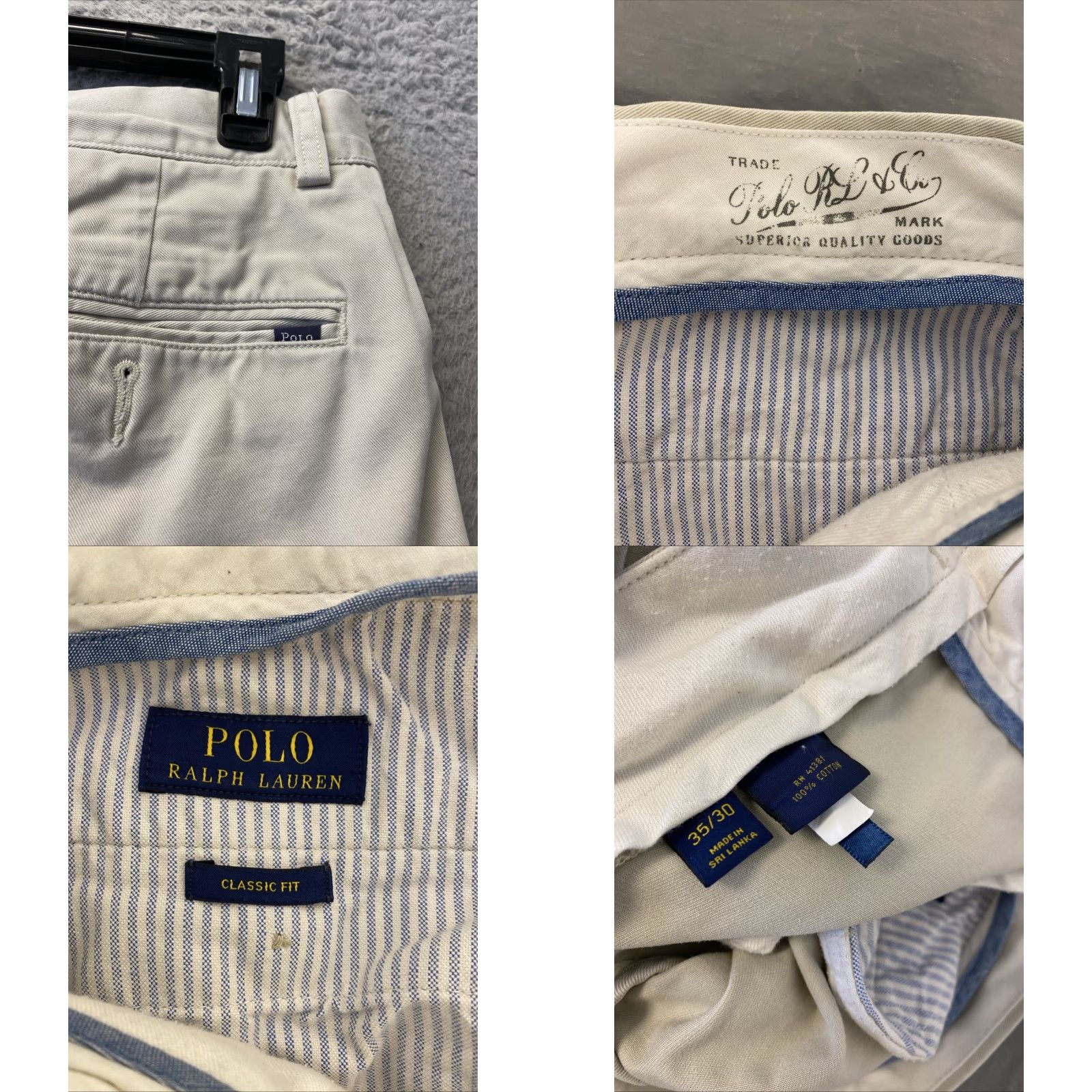 Polo Ralph Lauren VINTAGE Polo Ralph Lauren Chino Pants Mens 35x30 Beige Dress Pants Casual Workwear Size US S / EU 44-46 / 1 - 8 Thumbnail