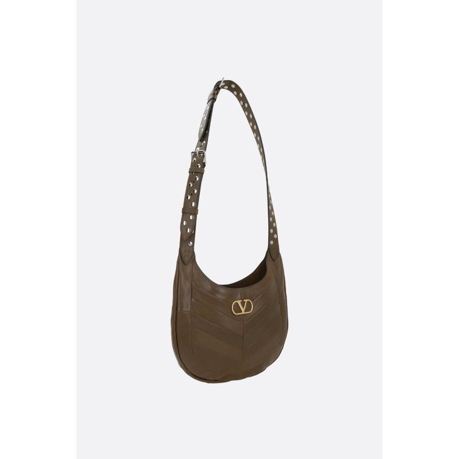 Valentino VALENTINO GARAVANI Small Chevron Brown Leather Hobo Shoulder Size ONE SIZE - 2 Thumbnail