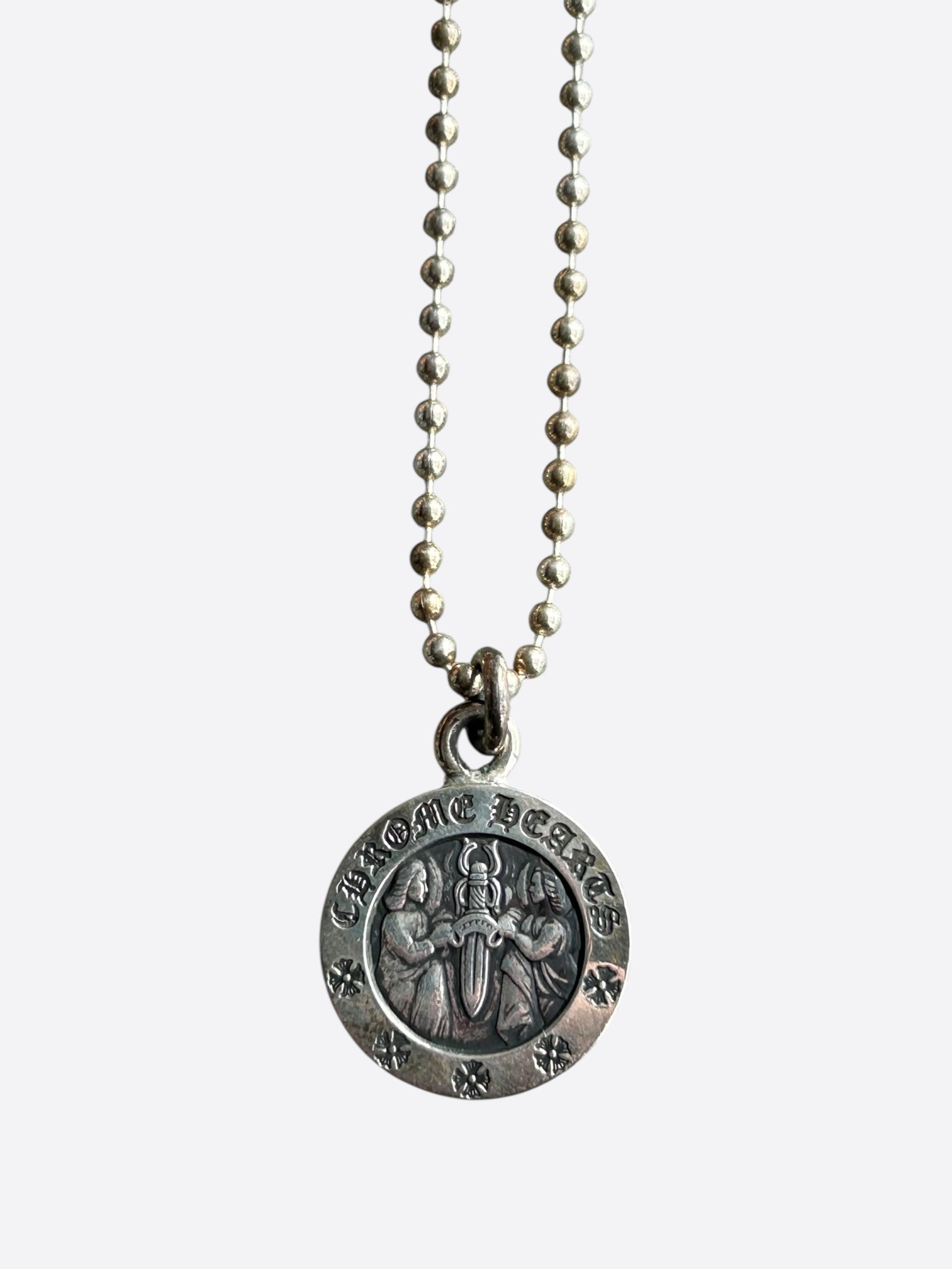Chrome Hearts Chrome Hearts Silver Angel Medallion Necklace Size ONE SIZE - 1 Thumbnail