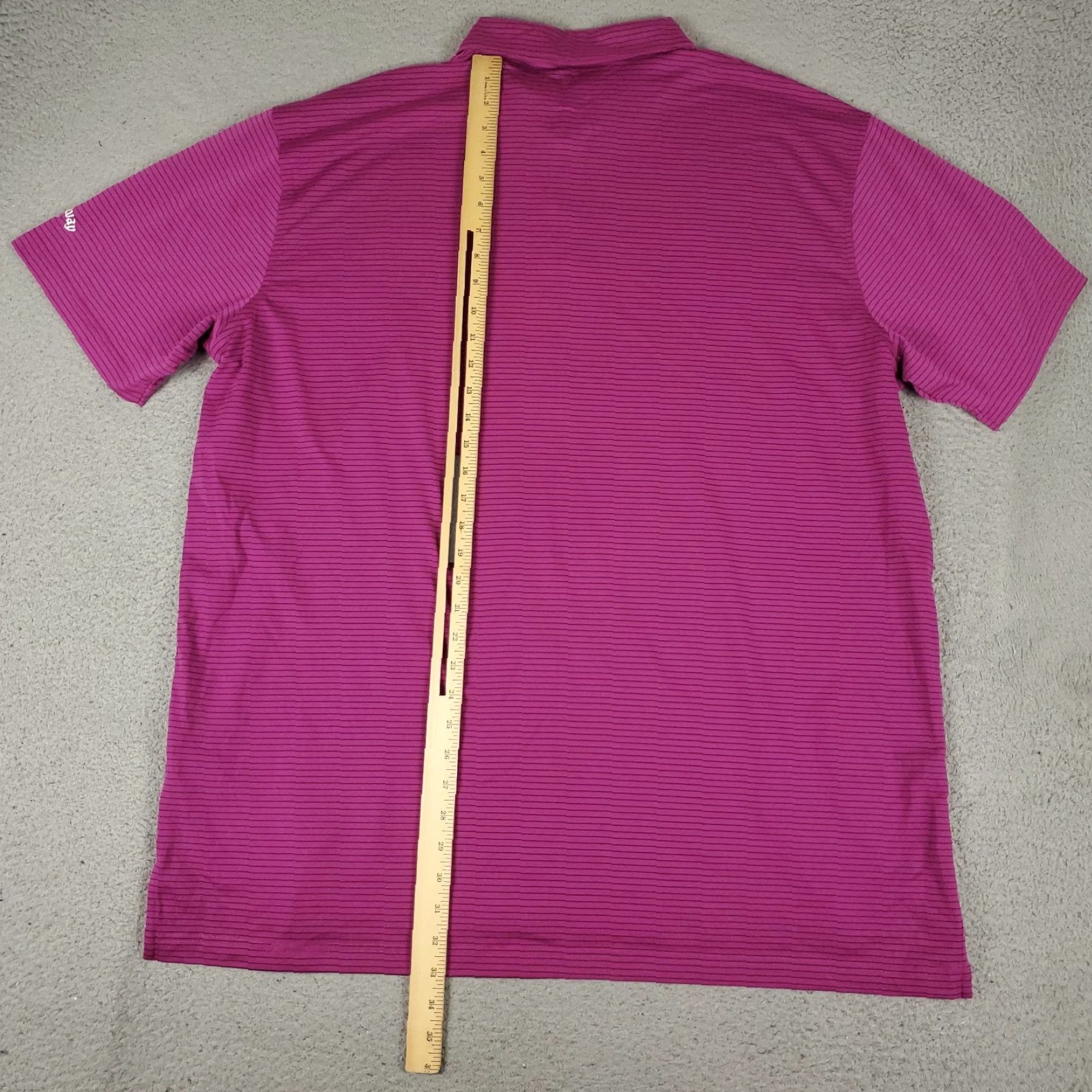 Callaway Callaway Polo Shirt Mens 2XL Purple Striped Opti Dri Fit Golf Short Sleeve Polo Shirt Size US XXL / EU 58 / 5 - 4 Thumbnail
