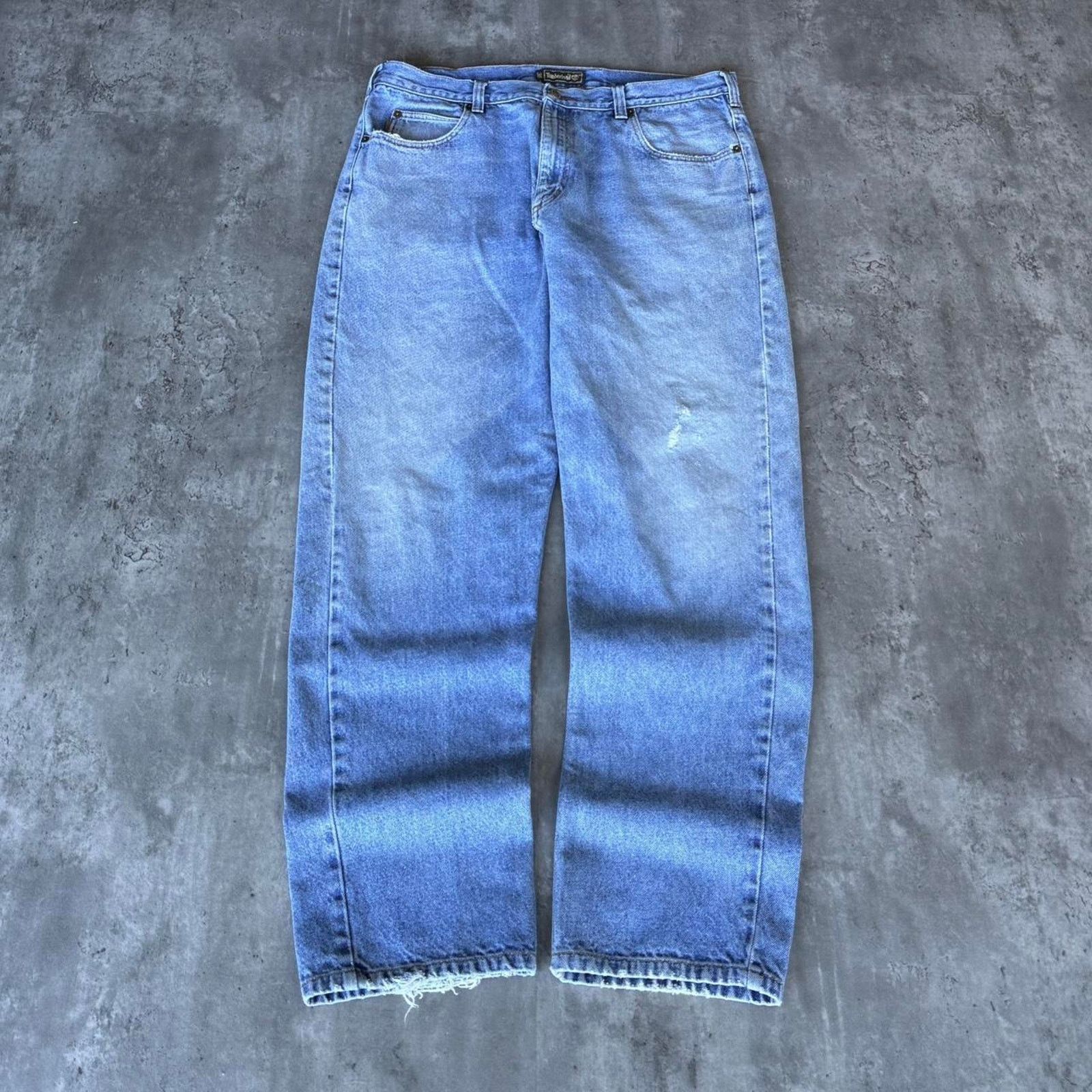 Timberland × Vintage Timberland Light Wash Relaxed Fit Essential Blue Denim Jeans Size US 36 / EU 52 - 1 Thumbnail