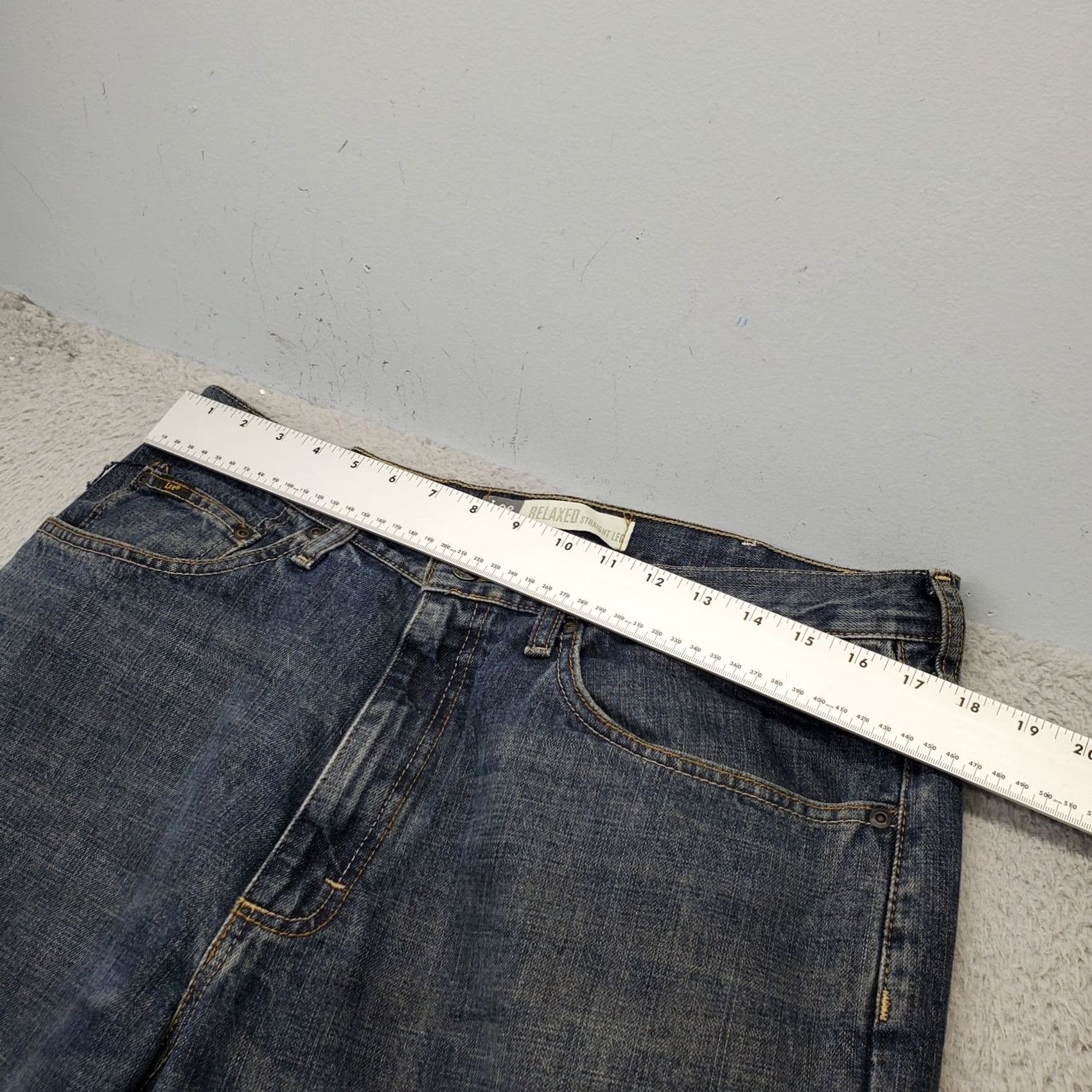 Lee Lee Jeans Mens 34x34 Blue Denim Cotton Premium Relaxed Fit Straight Leg 2006557 Size US 34 / EU 50 - 5 Thumbnail