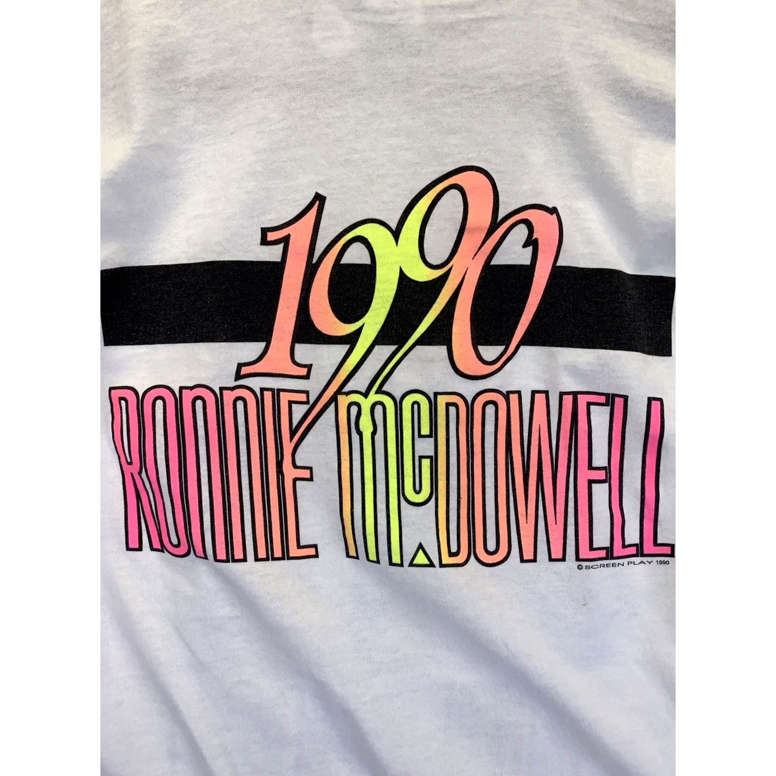 Vintage VINTAGE Ronnie McDowell White Tee Shirt Adult L White Graphic Tee Concert Unisex 1990s Mens Womens Size US L / EU 52-54 / 3 - 5 Thumbnail