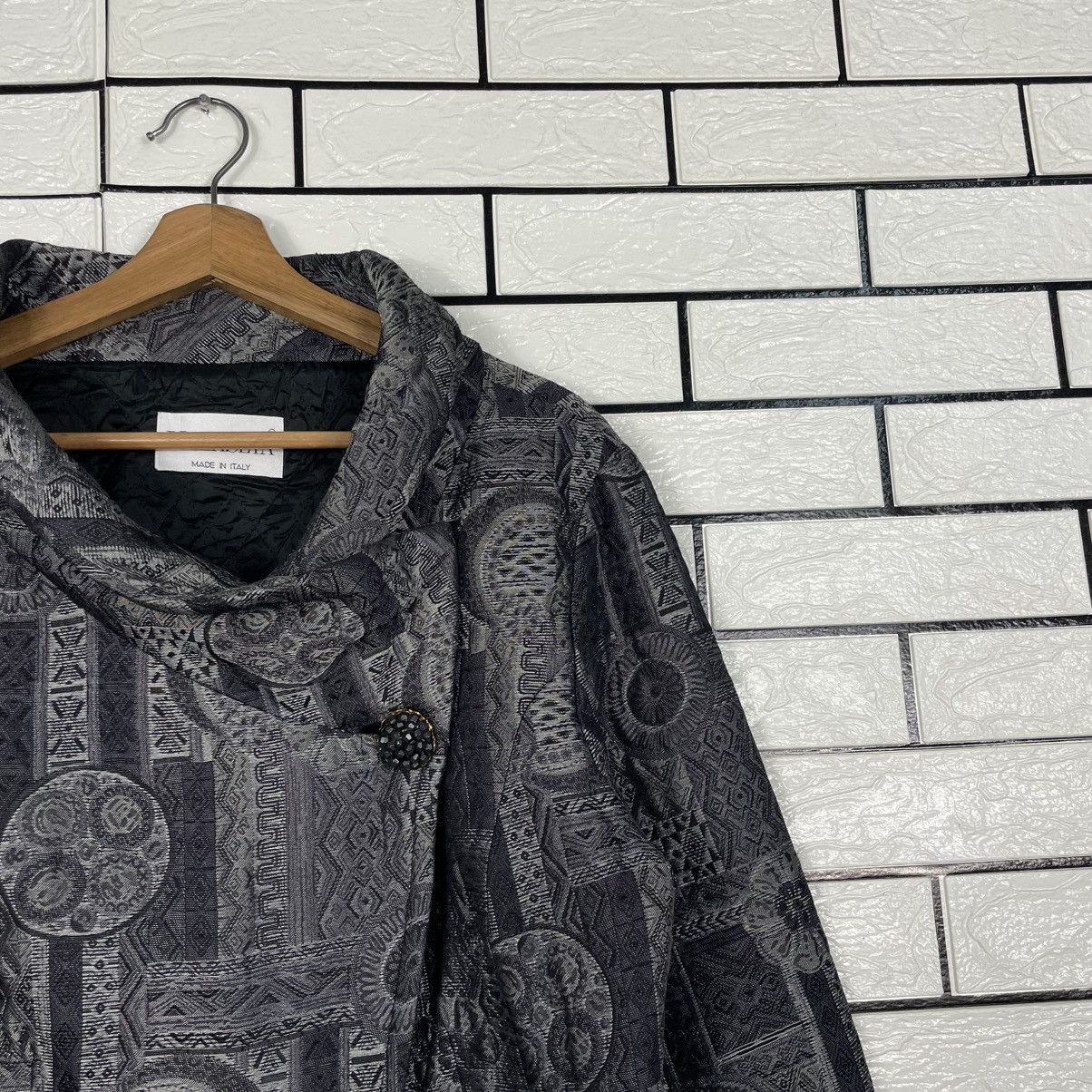 Other Made In Italy Villa Seta Abstract Design Crop Jacket Size M / US 6-8 / IT 42-44 - 5 Thumbnail
