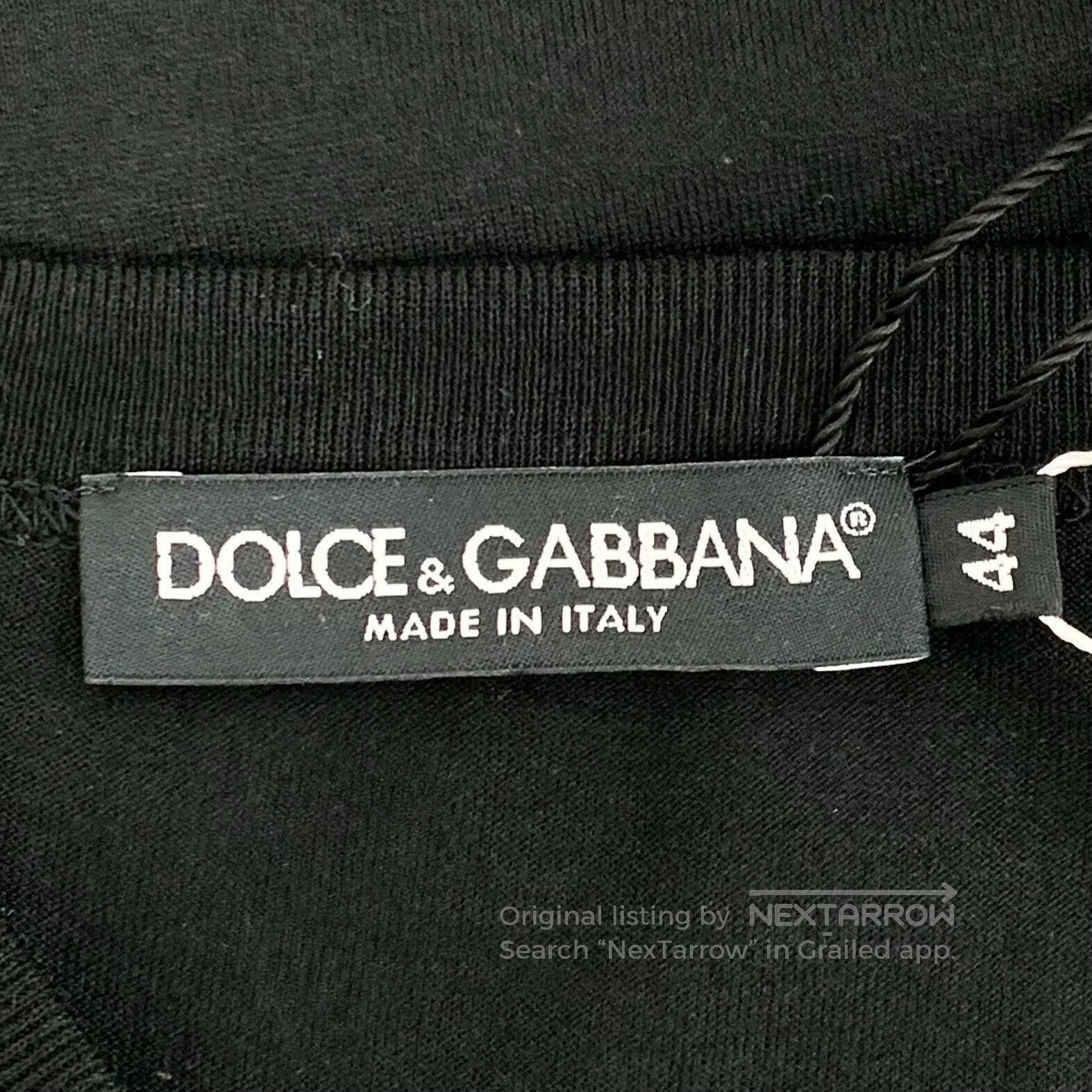 Dolce & Gabbana Dolce Gabbana Black Crown Embroidered Cotton Round Neck Si Size US S / EU 44-46 / 1 - 5 Thumbnail