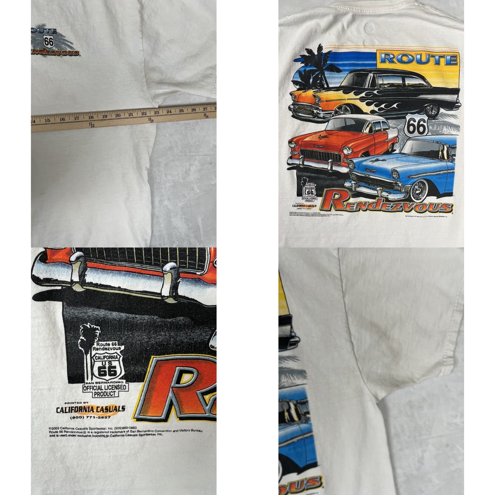 Vintage VINTAGE California Route 66 Rendezvous T-Shirt Mens XL White Size US XL / EU 56 / 4 - 8 Thumbnail