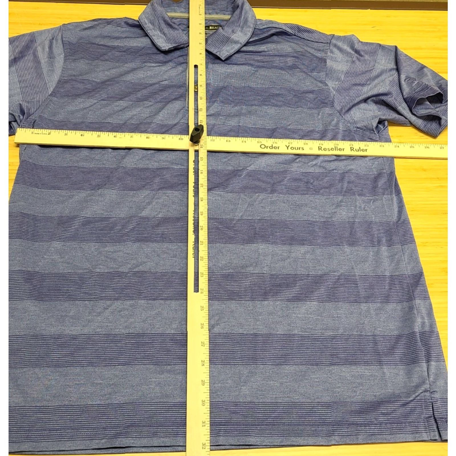 Vintage Pebble Beach Performance Polo Shirt Short Sleeve Blue Striped Mens XL Size US XL / EU 56 / 4 - 3 Thumbnail