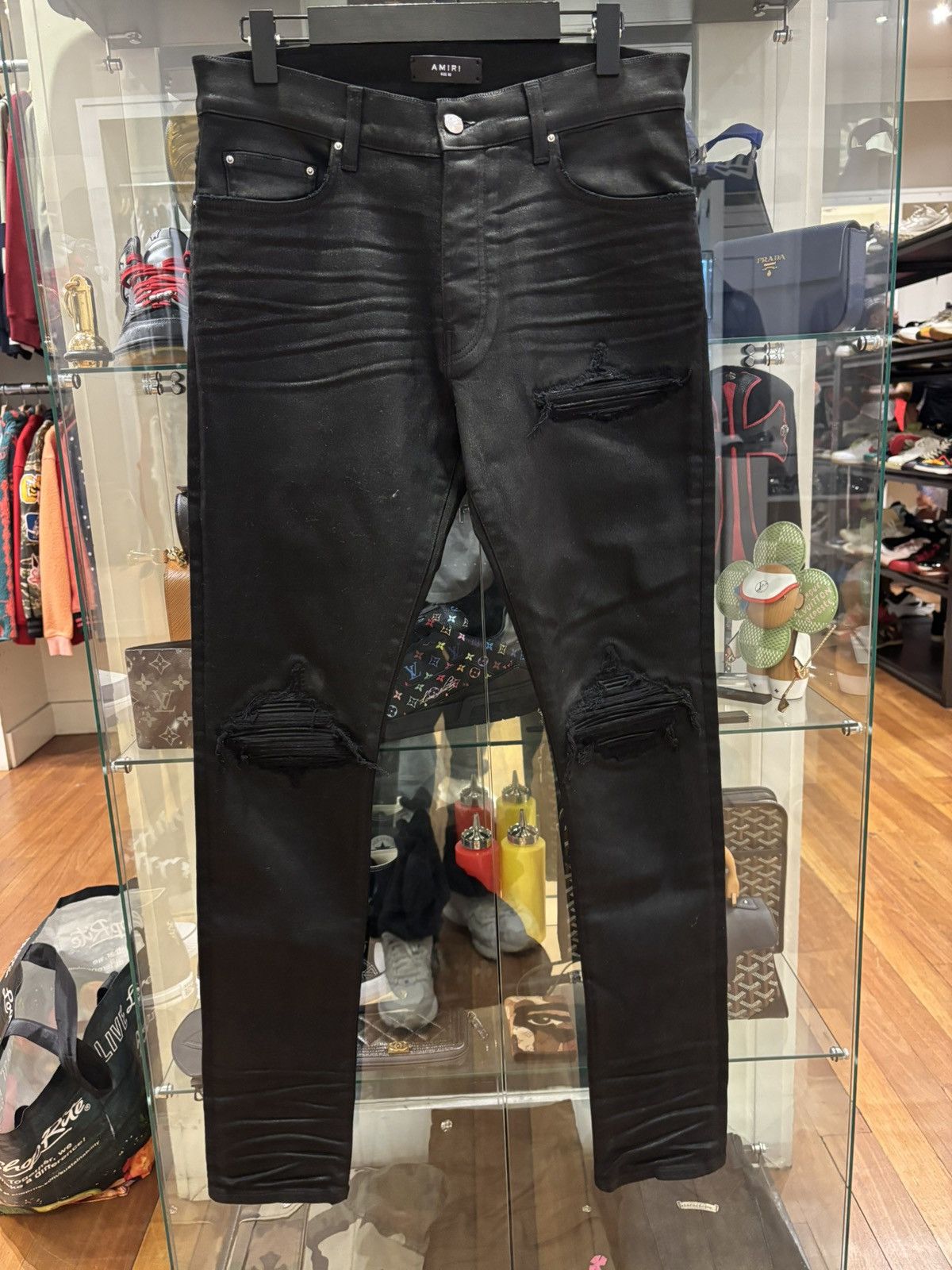 Amiri Black Waxed MX-1 Denim Jeans