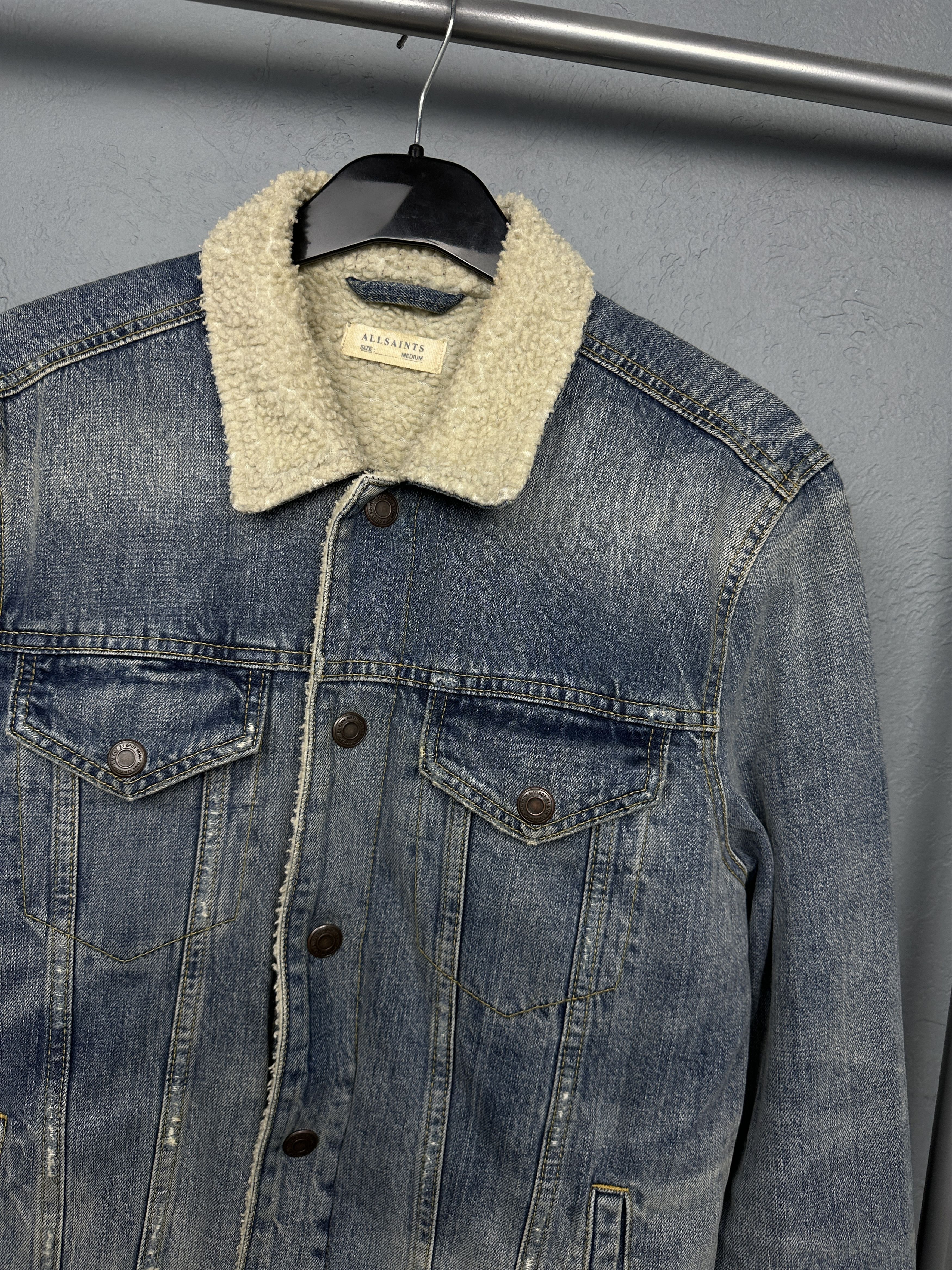 Allsaints Allsaints Ikano Mens Denim Sherpa Jacket Size US M / EU 48-50 / 2 - 2 Thumbnail