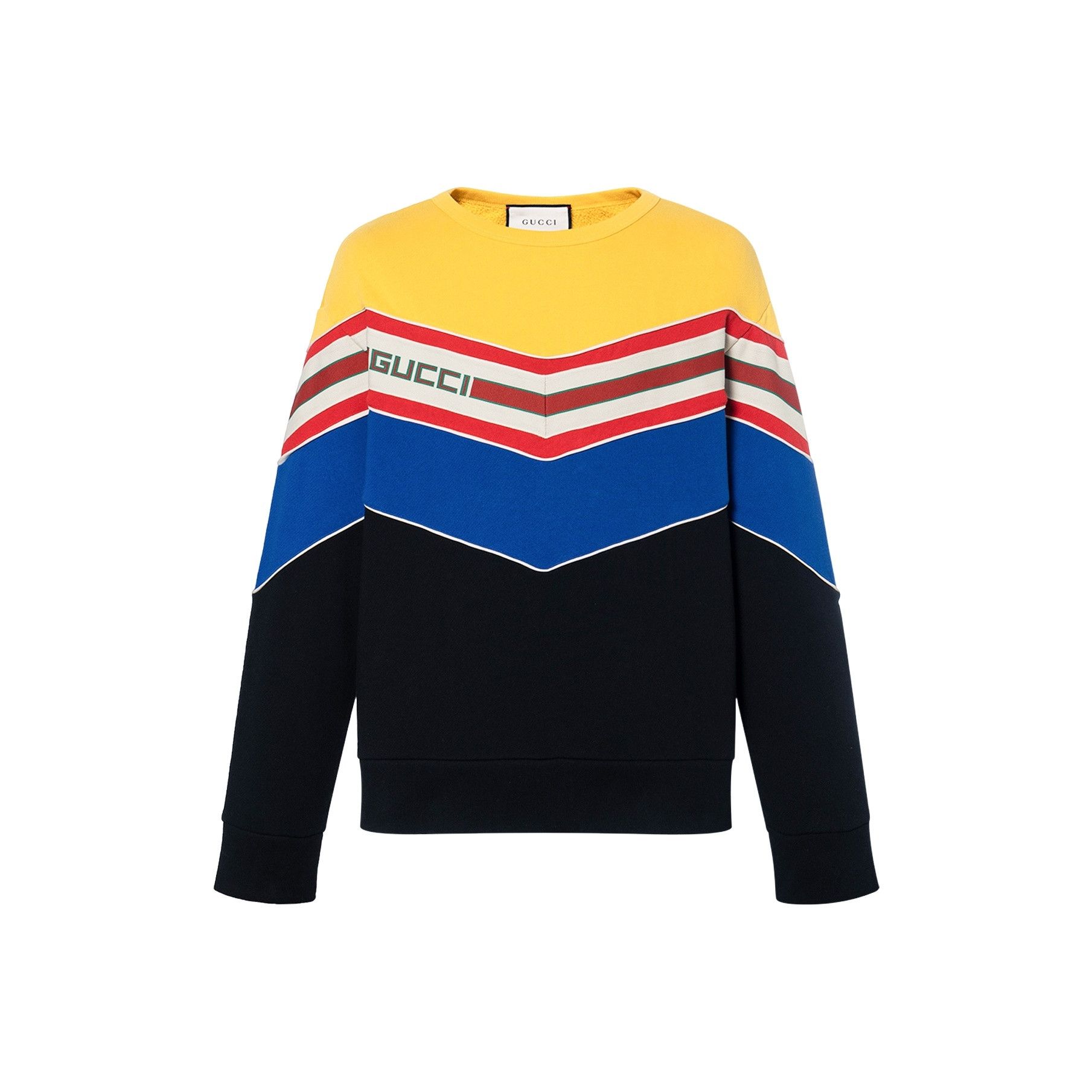 Gucci Gucci Chevron Colorblock Striped Sweatshirt Size L Size US L / EU 52-54 / 3 - 1 Thumbnail