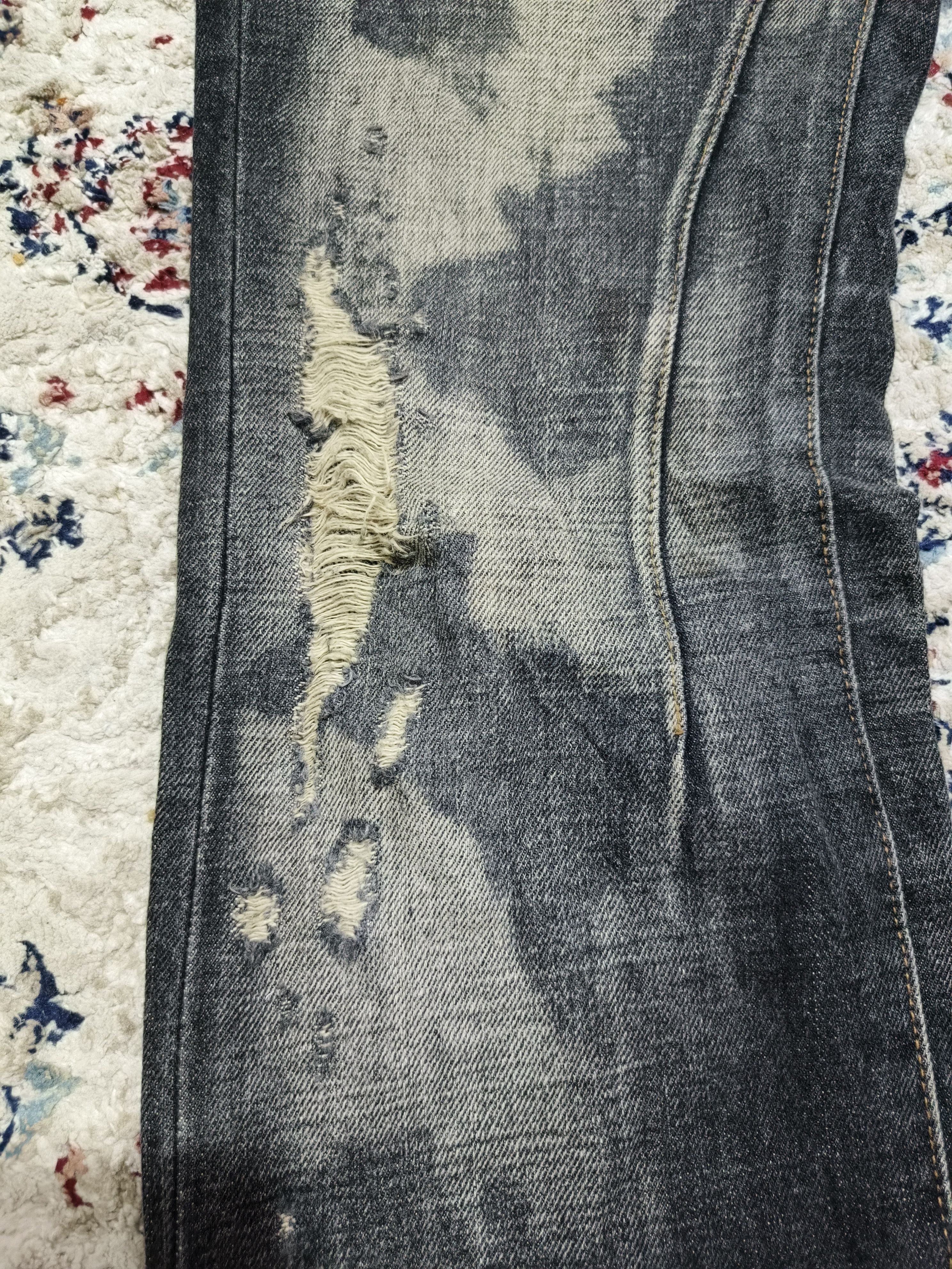 If Six Was Nine Jackrose Low-Rise Flared Jeans Distressed Black Size 31" - 4 Thumbnail