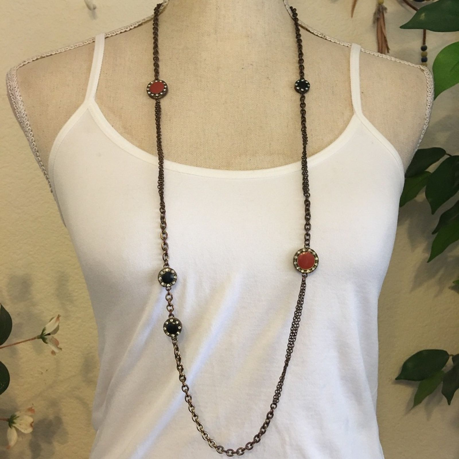 J.Crew J. Crew brass chain stone halo medallion necklace Size ONE SIZE - 1 Thumbnail