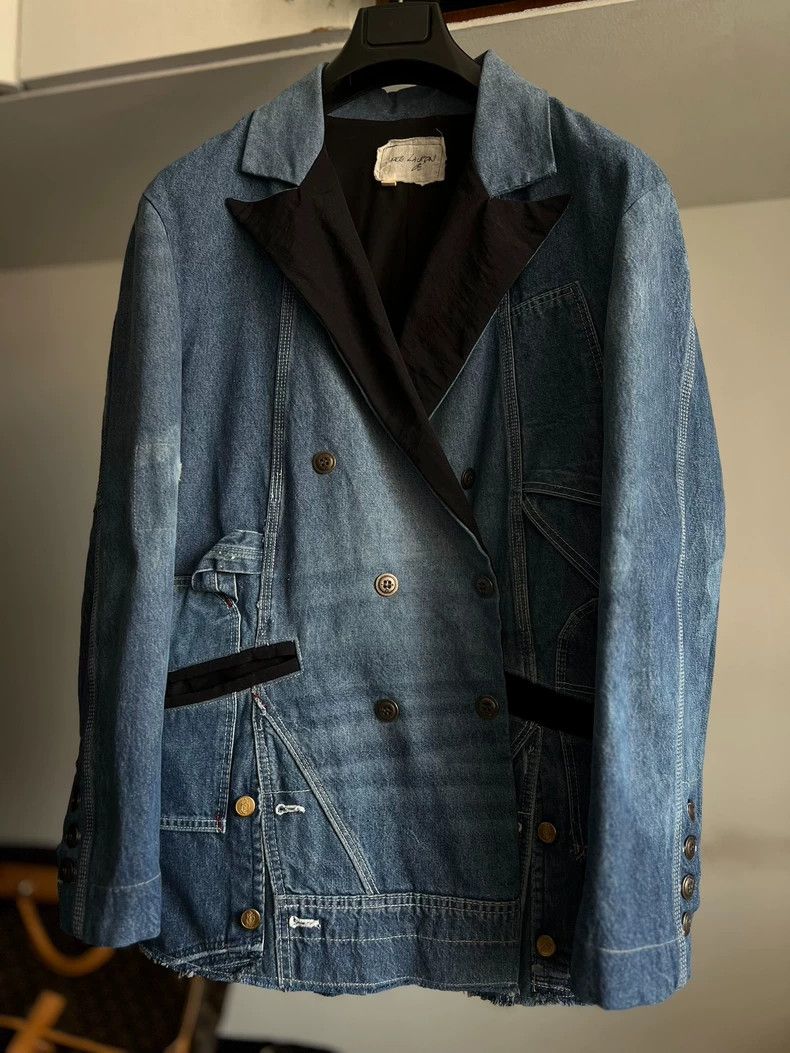 Greg Lauren unique greg lauren denim hunting jacket-dmc Size US M / EU 48-50 / 2 - 1 Thumbnail