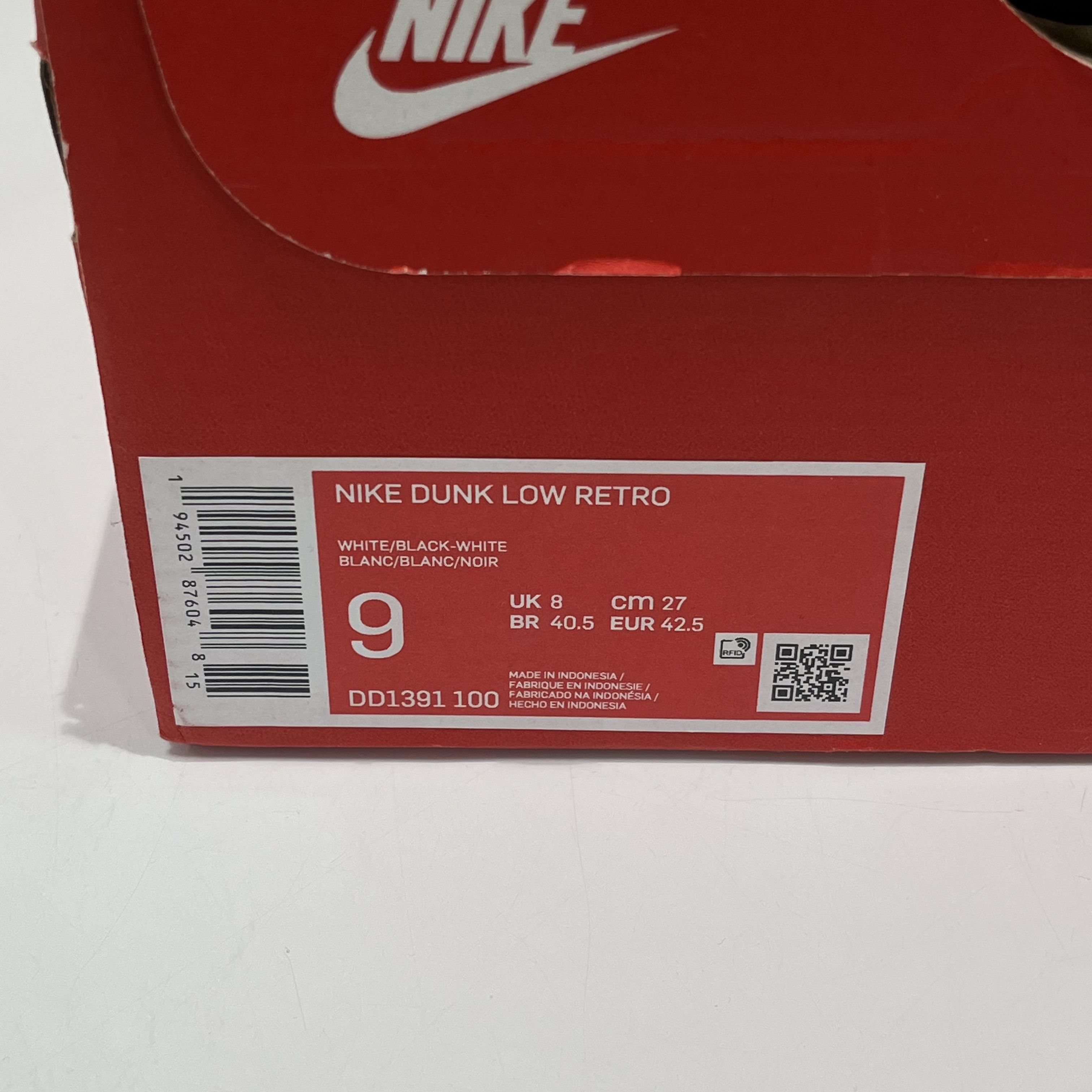 Nike Nike Dunk Low Retro Black White Size US 9 / EU 42 - 7 Thumbnail