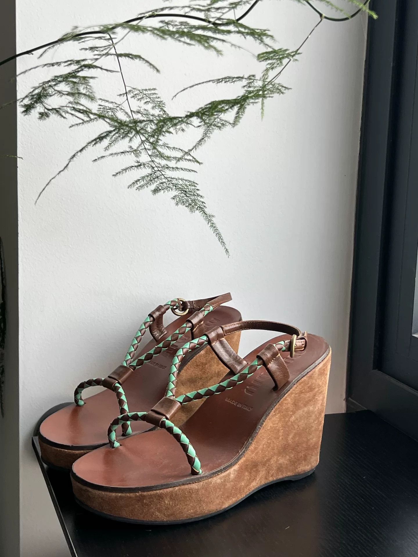 Miu Miu Miumiu Woven Platform High-Heel Sandals Size US 5 / IT 35 - 1 Thumbnail