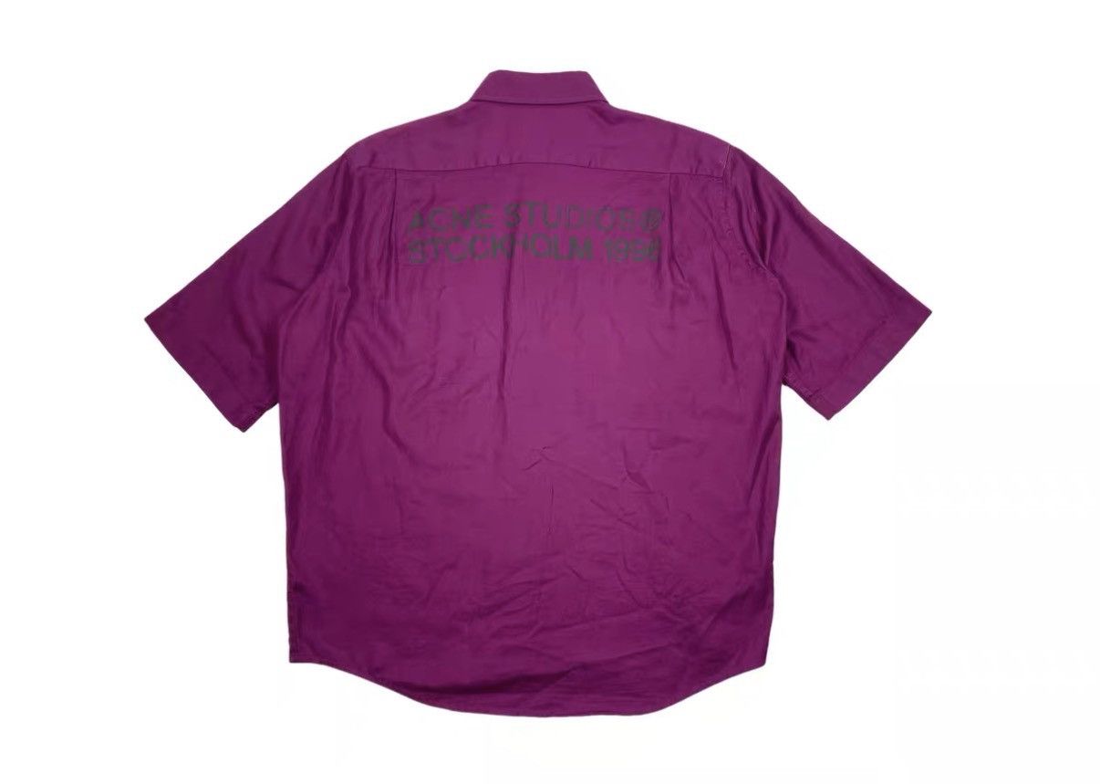Acne Studios Acne Studios 1996 Back Slogan Purple Short Sleeve Shirt J31 Size US S / EU 44-46 / 1 - 2 Thumbnail