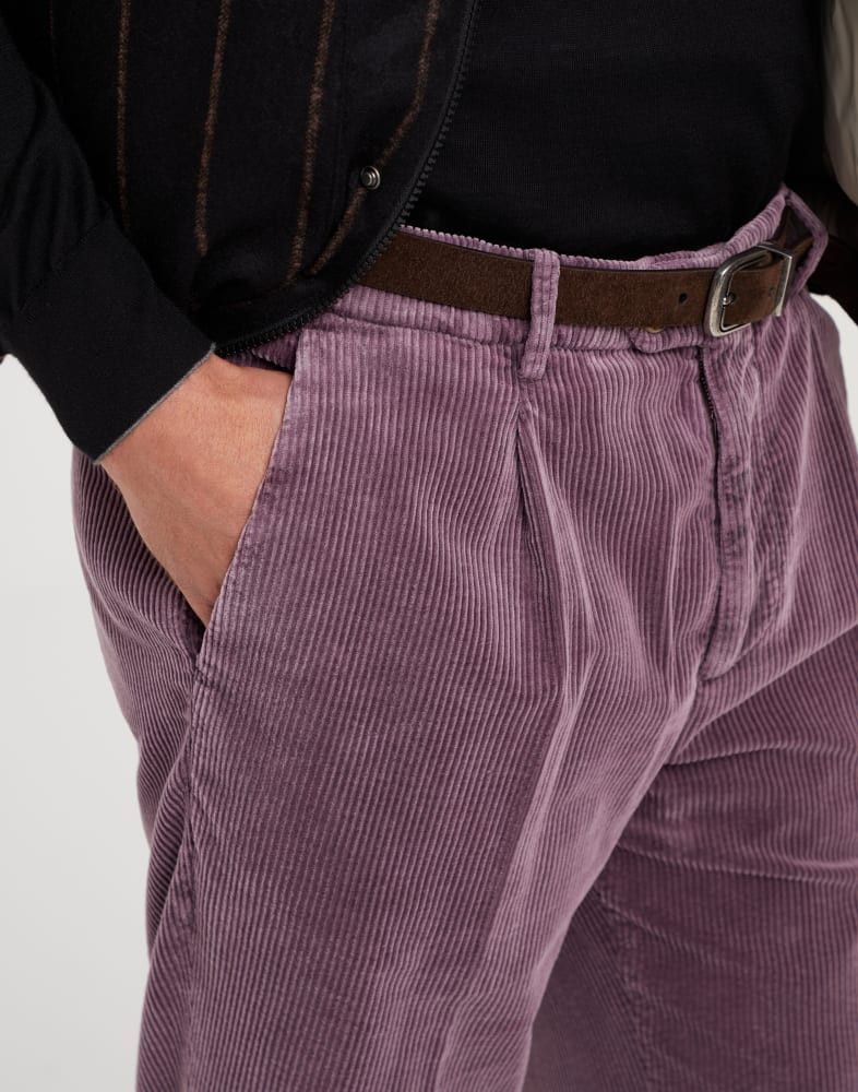 Brunello Cucinelli o1w1db10825 Men Corduroy Pants in Red Size US 32 / EU 48 - 2 Thumbnail