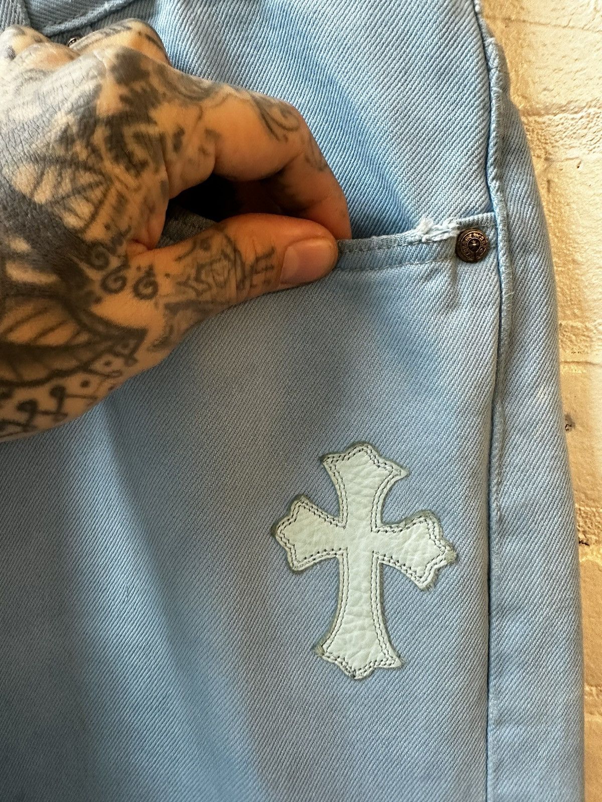 Chrome Hearts × Drake × Levi's DRAKE PERSONAL CHROME HEARTS CROSS PATCH JEANS Size US 40 / EU 56 - 7 Thumbnail